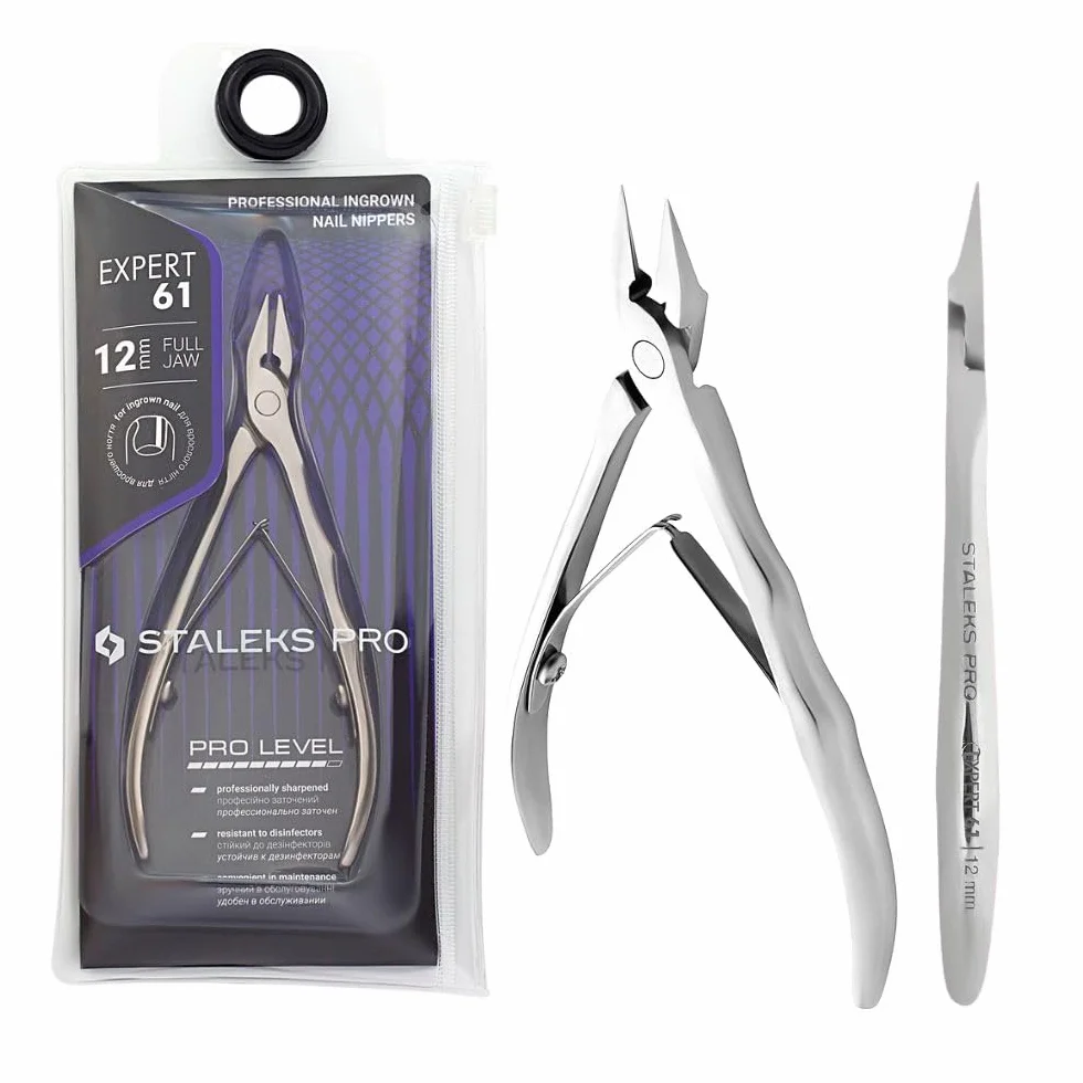 STALEKS PRO Profesjonalne szczypce do obcinania paznokci 12 mm specjalne pedicure stal nierdzewna Expert (NE-61-12)