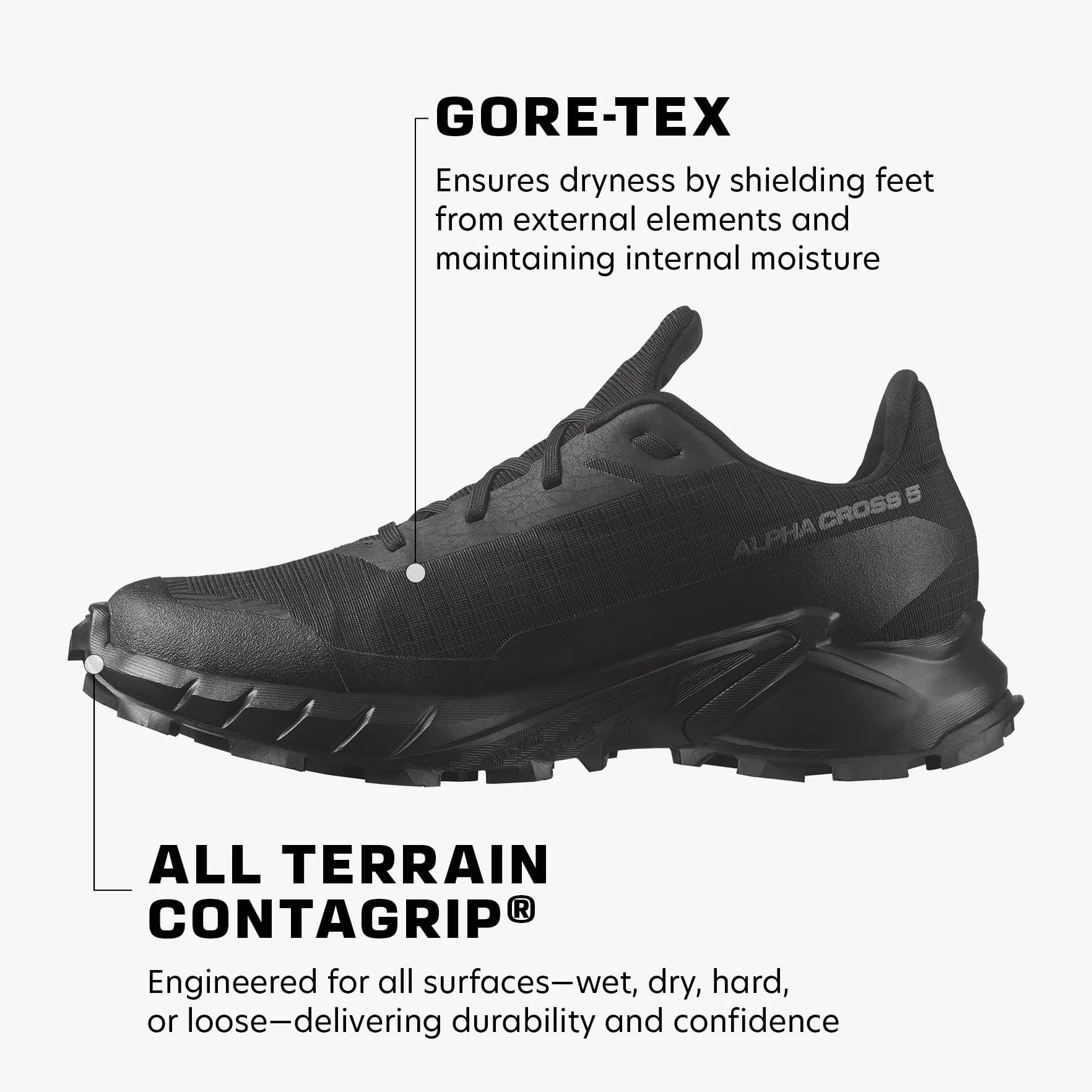 Salomon Mężczyźni Alphacross 5 Gore-texButy trekkingowe