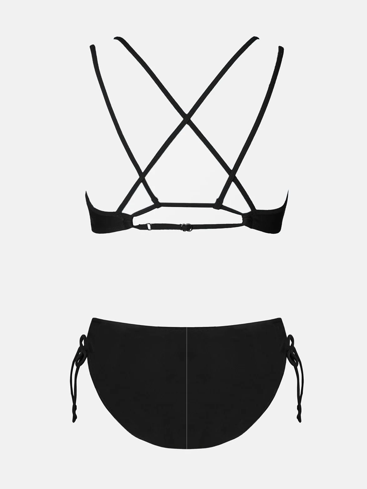 CUPSHE Damski strój kąpielowy bikini zestaw dwuczęściowy strój kąpielowy krzyżowe plecy paski boczne z podwójnymi ramiączkami spaghetti
