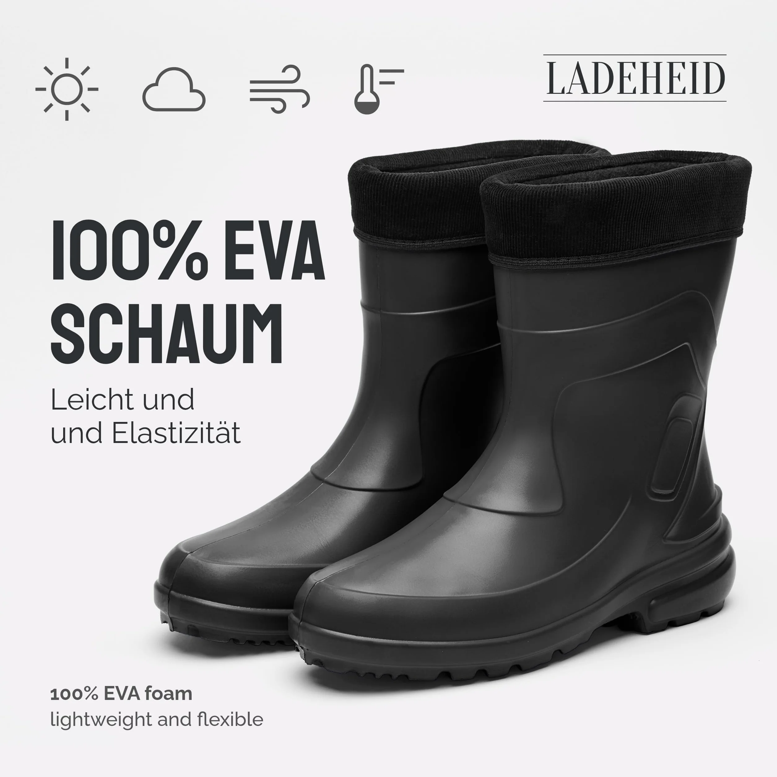 Ladeheid Damskie Kalosze z Gumy EVA Lekkie jak Piórko LA-800-2017