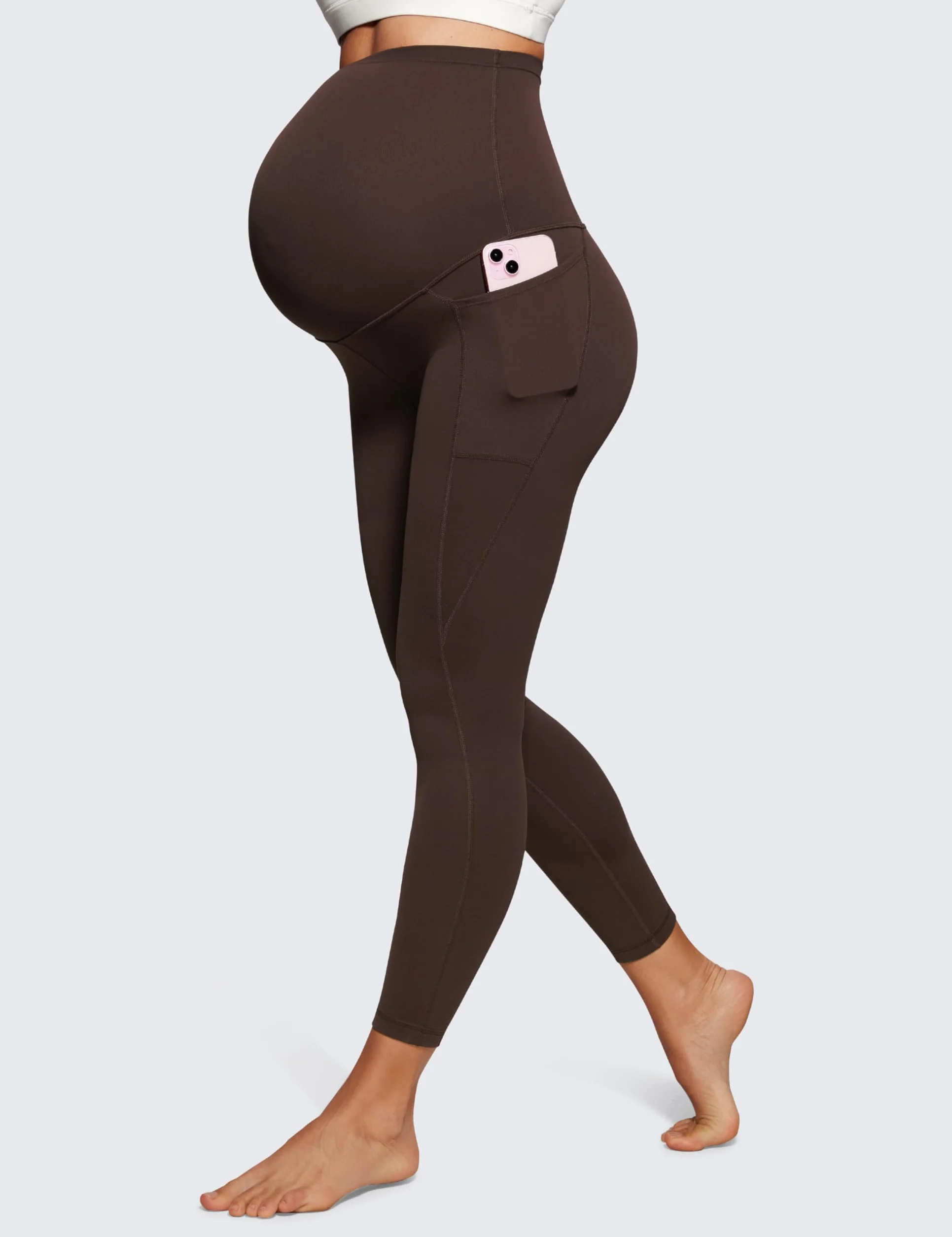 CRZ YOGA Damskie legginsy ciążowe Butterluxe z kieszeniami na brzuchu, 25 cali – spodnie ciążowe do ćwiczeń i jogi, miękkie
