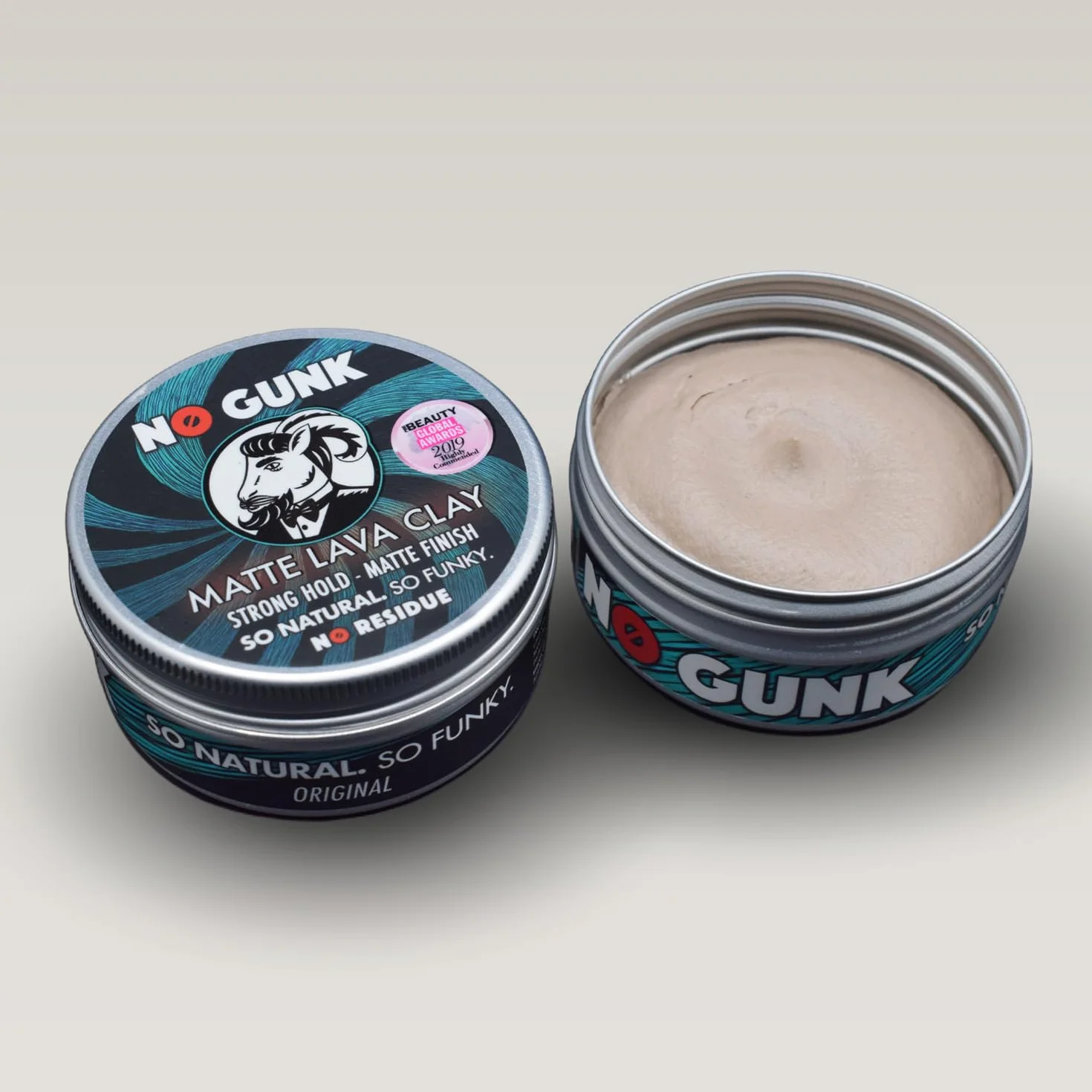 NO GUNK 100% naturalny wosk do włosów matowy/pasta do włosów – mocna przyczepność – tylko z naturalnymi i ekologicznymi składnikami – Matte Lava Clay (oryginalny, 50 g)