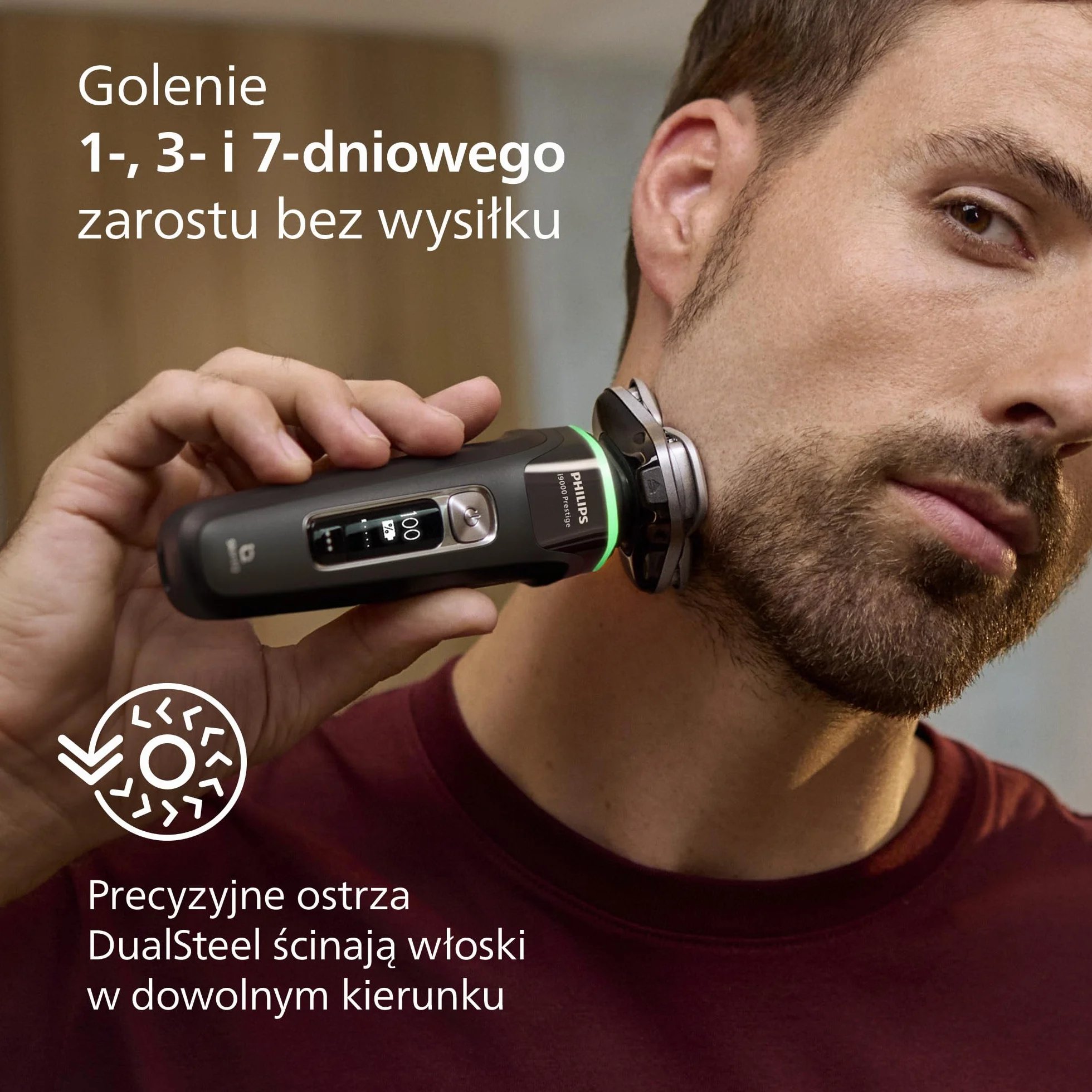 Philips Shaver i9000 Prestige, golarka elektryczna z technologią Skin IQ, System Triple Lift & Cut, SteelPrecision 360º, Model XP9207/30