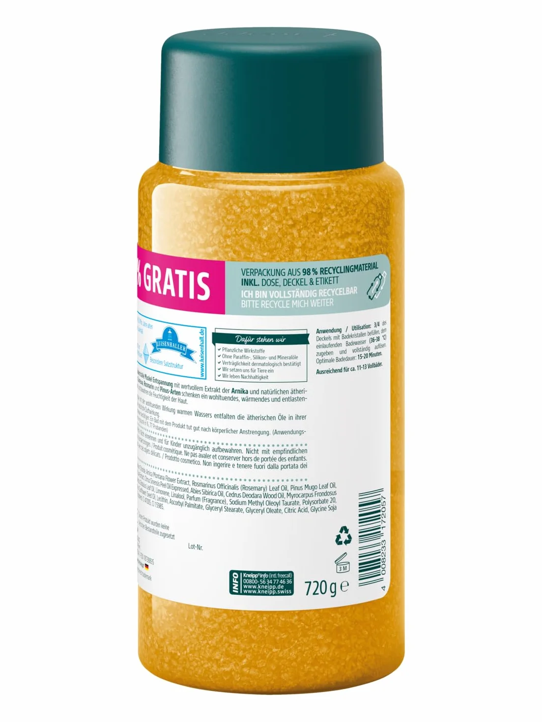 Kneipp Muskel Entspannung Sól do Kąpieli, 720 g