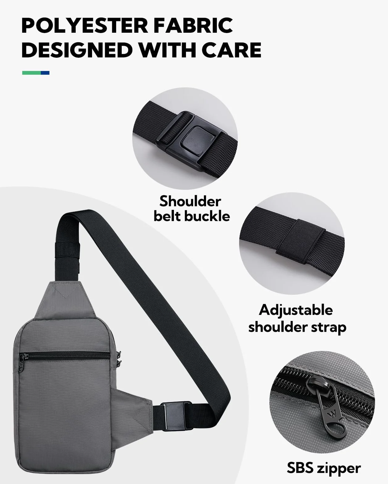 Waterfly Torba crossbody na klatkę piersiową: mała torba na ramię torba crossover torba na ramię do pracy w podróży kobiety mężczyźni