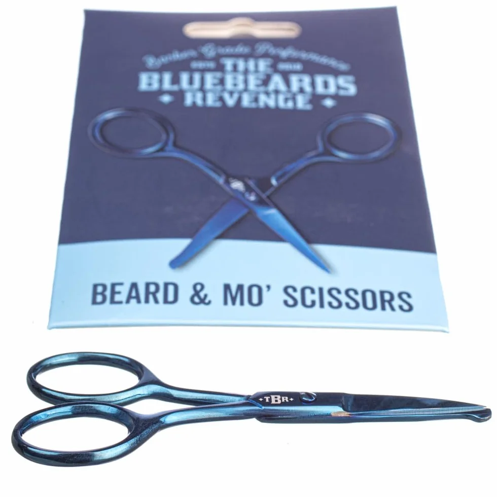 The Bluebeards Revenge Nożyczki Beard & Mo' w kolorze metalicznym niebieskim