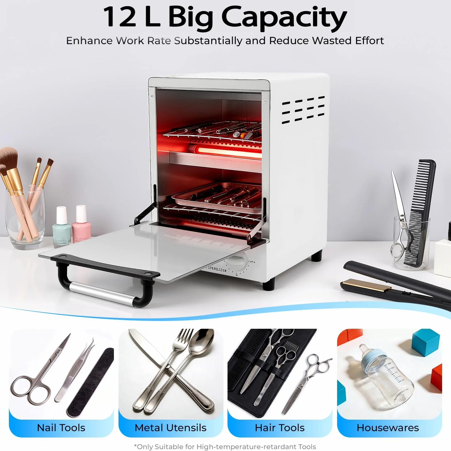 Sterylizator wysokotemperaturowy 12 l 250 °C z timerem