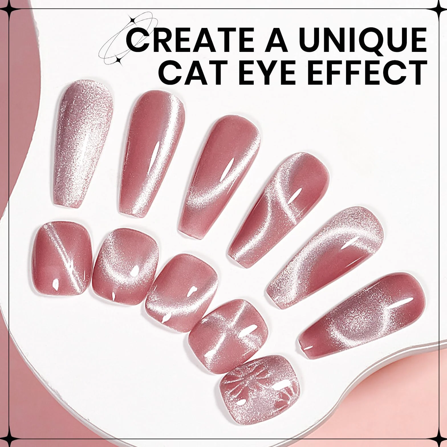 SUPWEE Cat Eye lakier żelowy UV do paznokci z magnesem, 15 ml, brokatowy Cat Eye żel różowy, magnetyczny lakier do paznokci, holograficzny kocie oko, lakier do paznokci, zmywalny, Nail Art Manicure