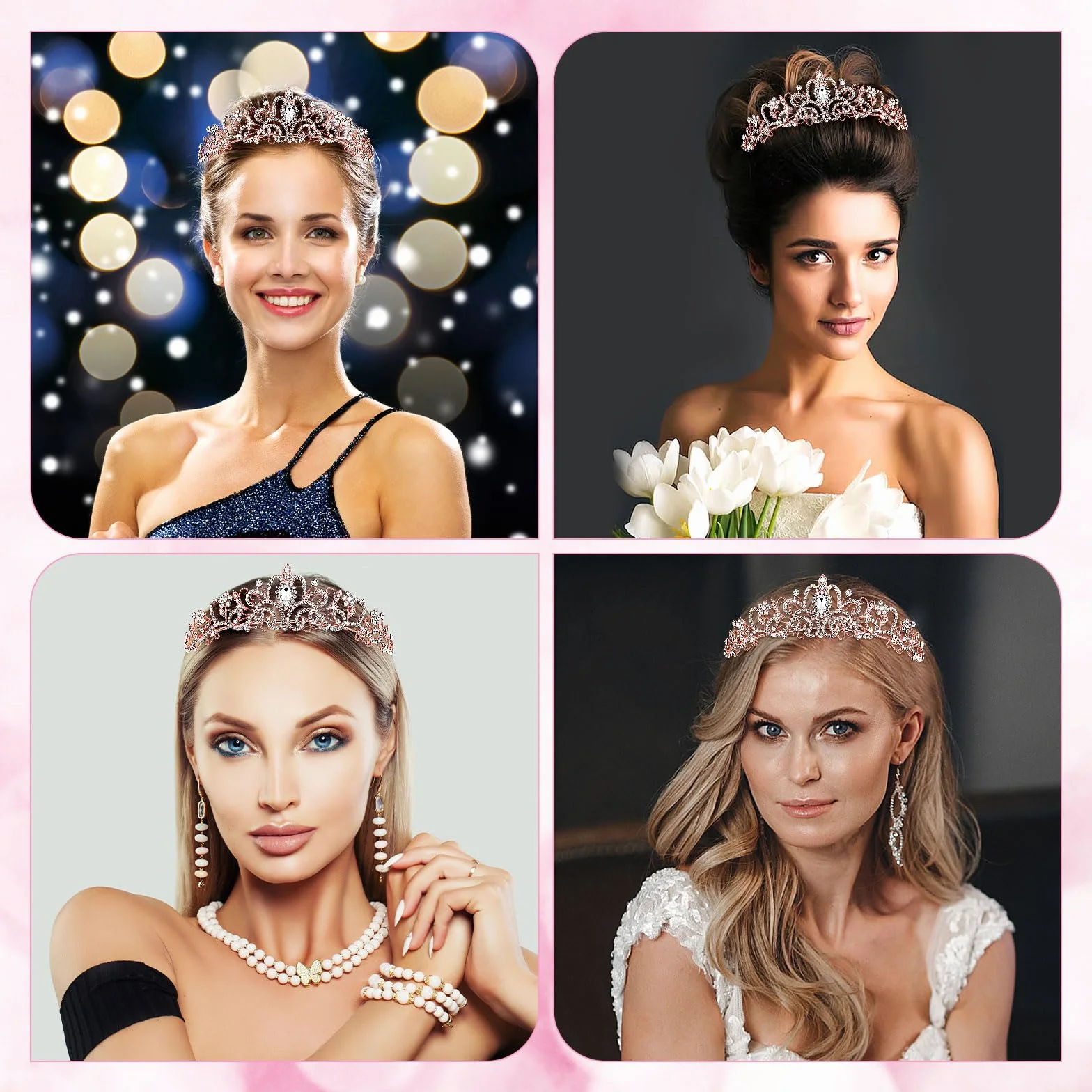 Korona księżniczki, diadem, dla kobiet, diadem, kryształowa tiara, korona księżniczki, elegancka korona księżniczki, biżuteria dla panny młodej, stras, opaska na czoło, prezent dla kobiet, na wesele