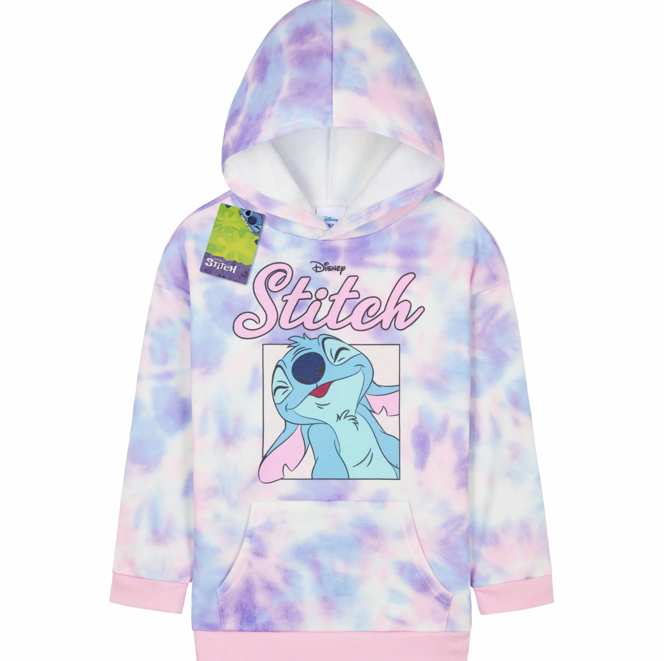 Disney Stitch Girls Teens bluza z kapturem sweter bluza nastolatka ubrania tie dye uszy 3D kangur kieszeń prezenty dla dziewcząt