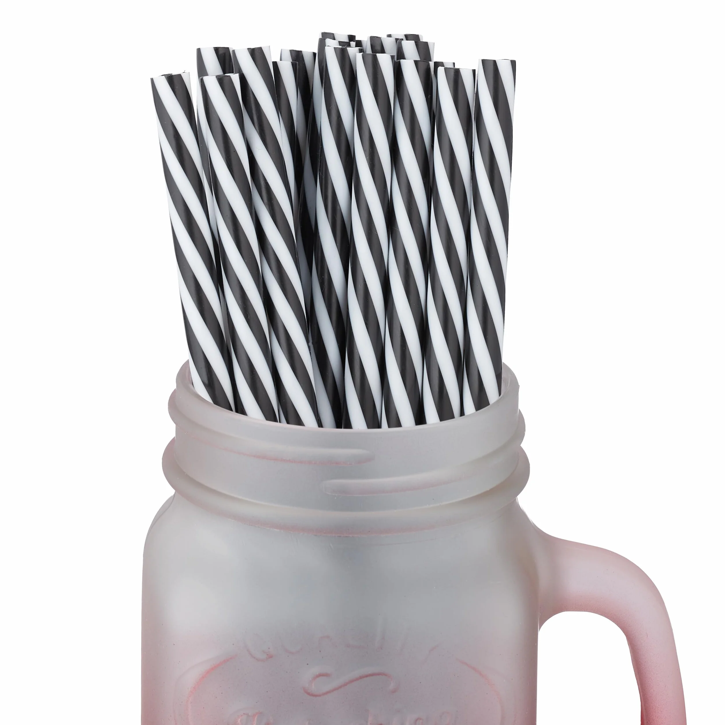 Relaxdays Szklanki do picia z pokrywką i słomką, zestaw 20 sztuk, 400 ml, matowe kieliszki letnie z uchwytem, kolorowe/czarne