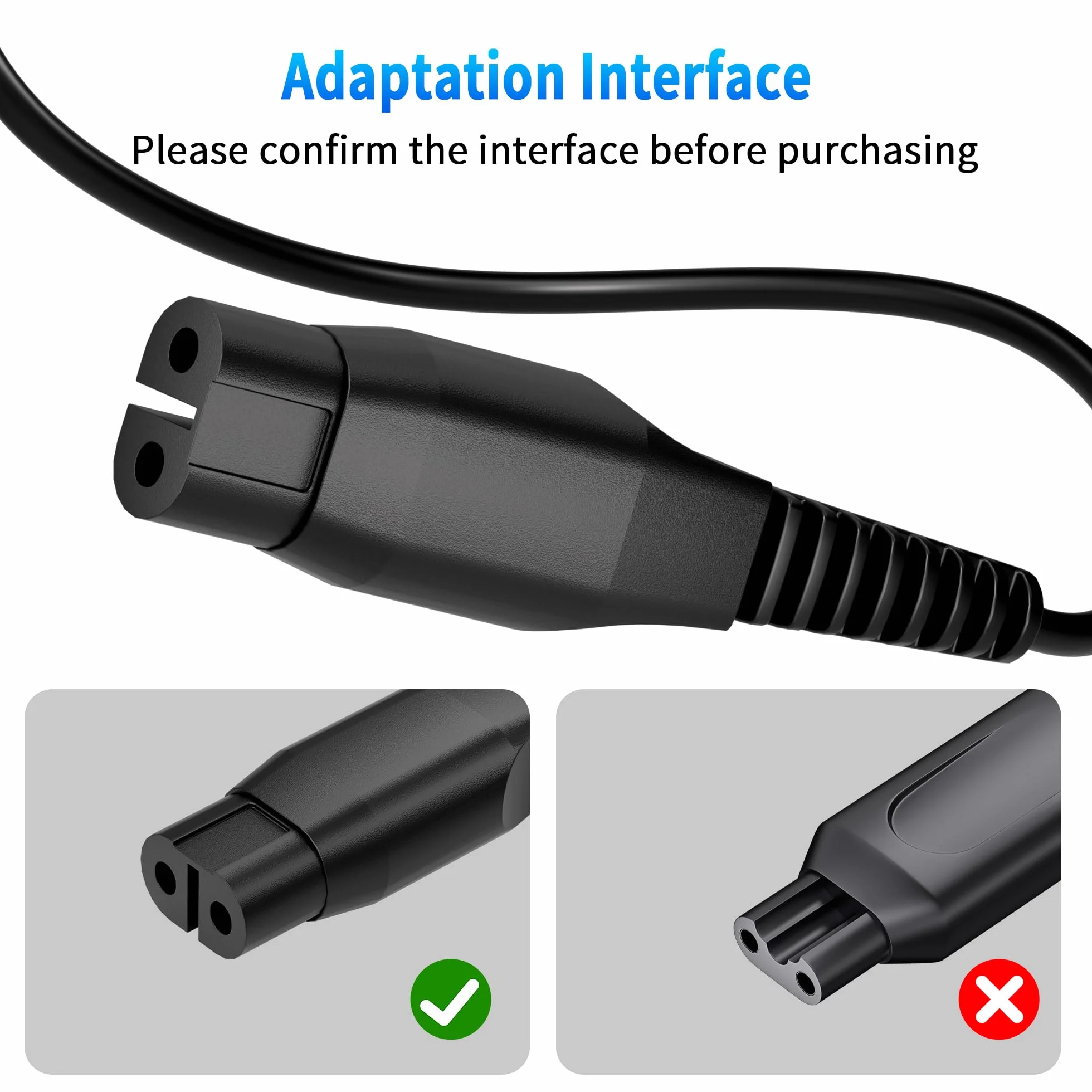 Oumida 4,3 V A00390 kabel do ładowania do golarki Philips One Blade QP2721 QP2821 QP2520 QP2620 MG3720 MG3730 MG5730 BT3206 BT3208 BT405 QT40000 Beard Trymer Kabel do ładowania, Shaver OneBlade kabel