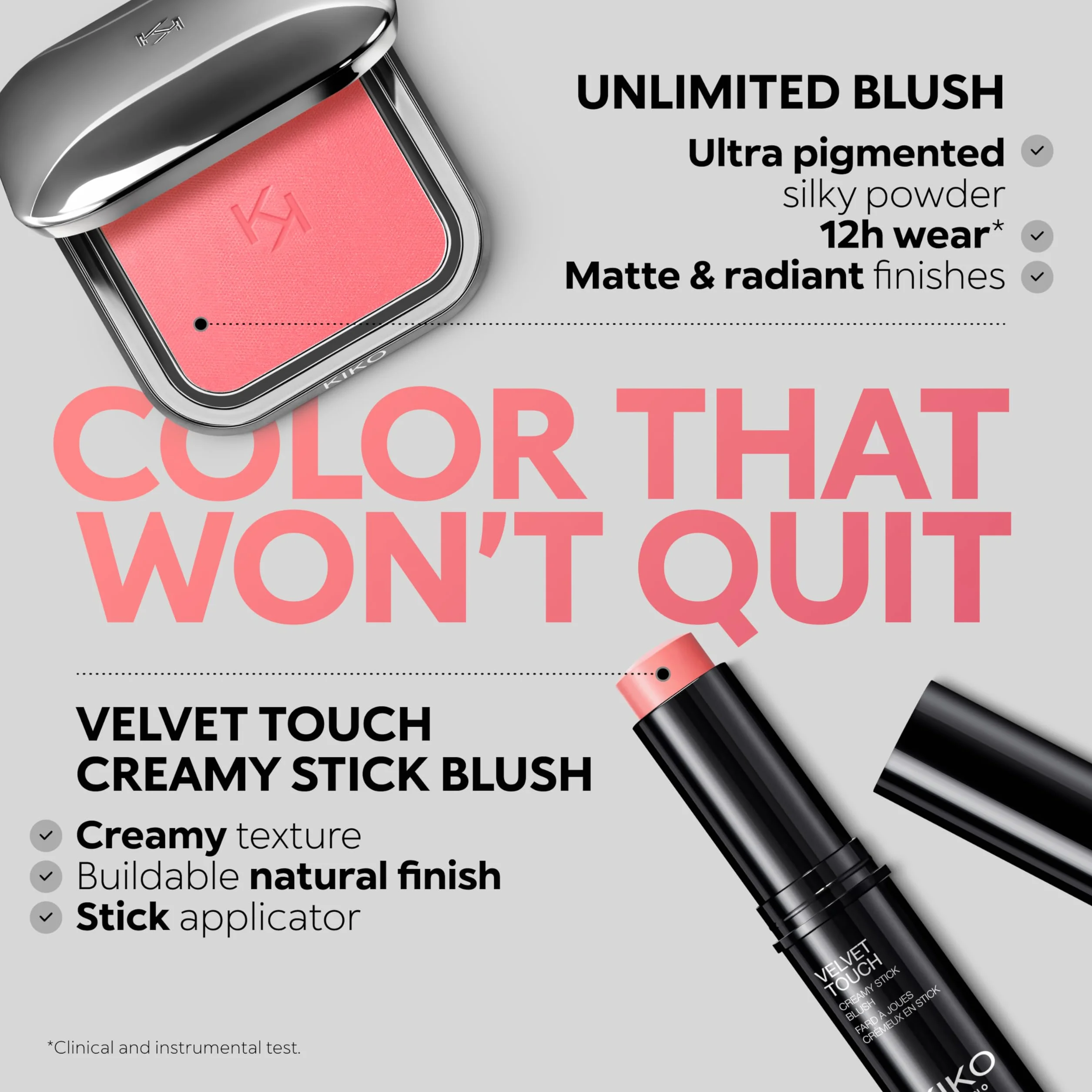 KIKO Milano Unlimited Blush 10, Róż W Pudrze O Wysokiej Trwałości Umożliwiający Stopniowanie Efektu