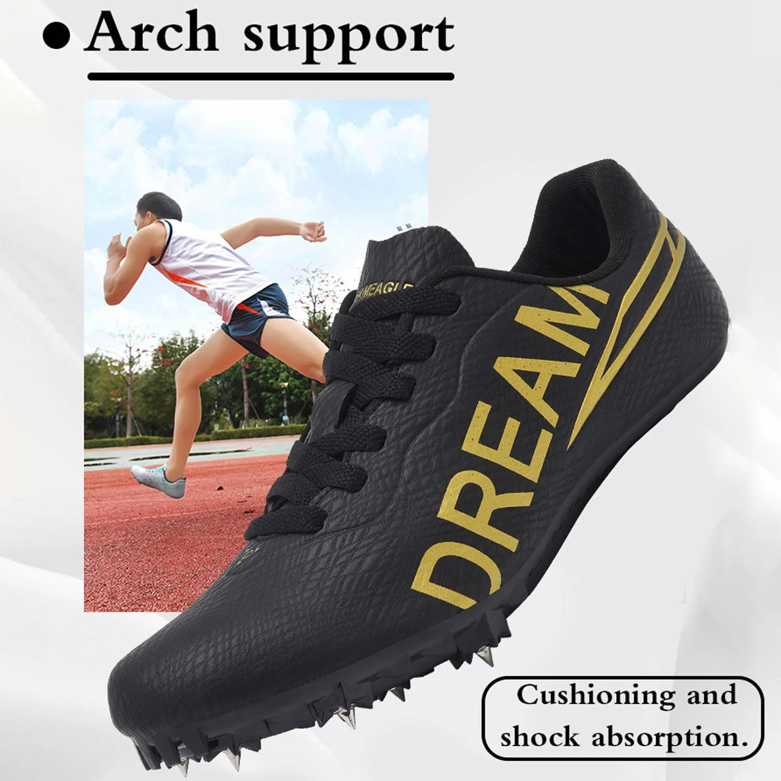 Buty męskie damskie sportowe kolce, buty do paznokci o średniej odległości, buty męskie na średnim dystansie, buty kolce męskie, zapewniają przyczepność i przyczepność, wygodne, do zawodów,