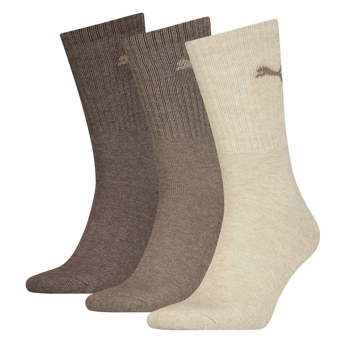 PUMA Unisex Crew skarpety (3 sztuki), brązowy, 46