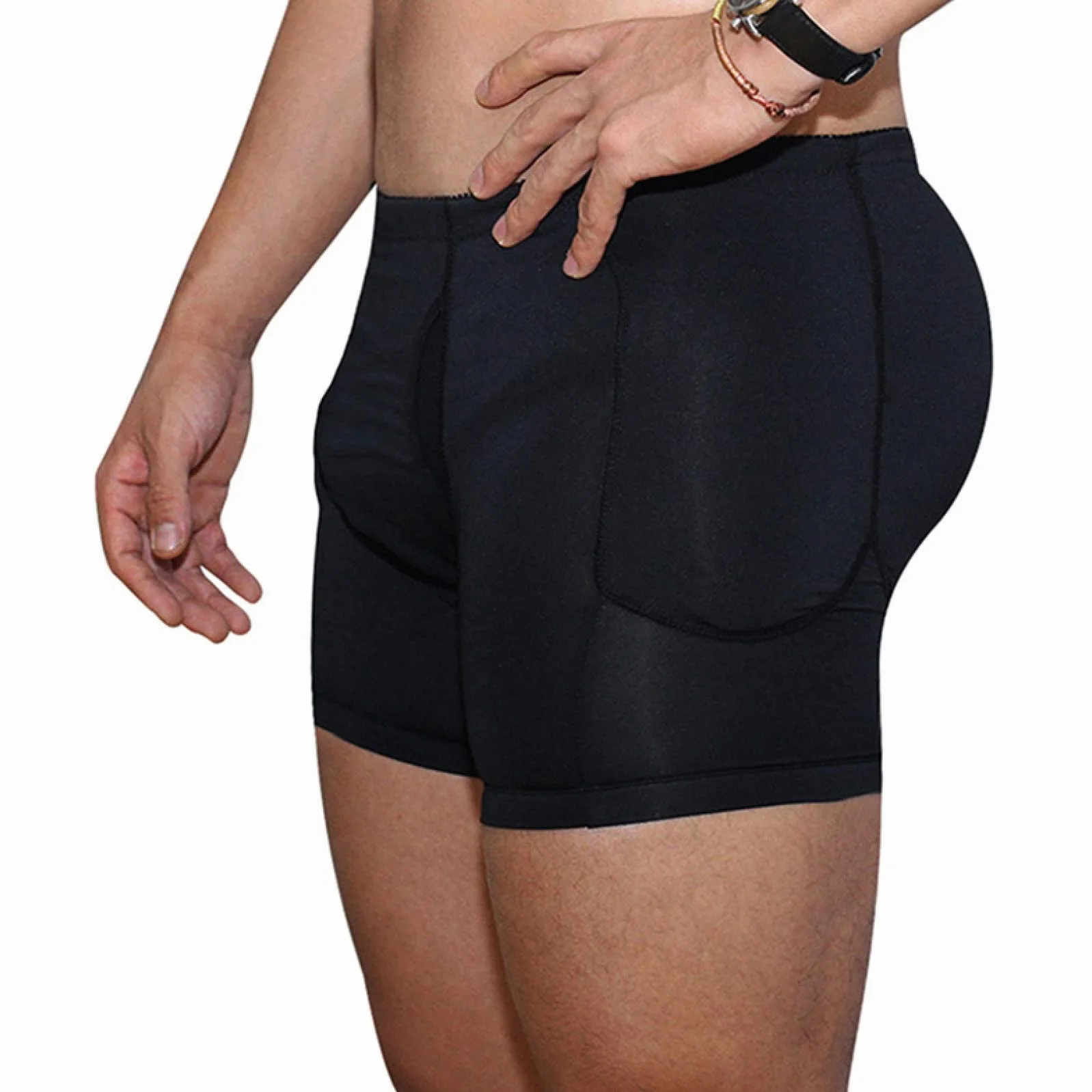 Męskie spodenki wzmacniające pośladki z niskim stanem z wkładkami, szczuplejsze bokserki modelujące sylwetkę Butt Shaper Plus rozmiar
