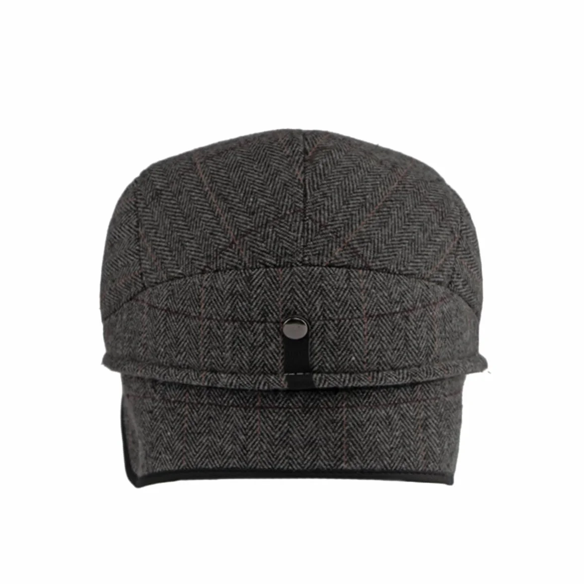 YAMEE Beret zimowa męska ze składaną klapką na uszy, wiatroszczelna, czapka zimowa dla mężczyzn w stylu retro, beret, ciepła czapka z suwakiem, dla mężczyzn i kobiet, czapka Cabbie Cap