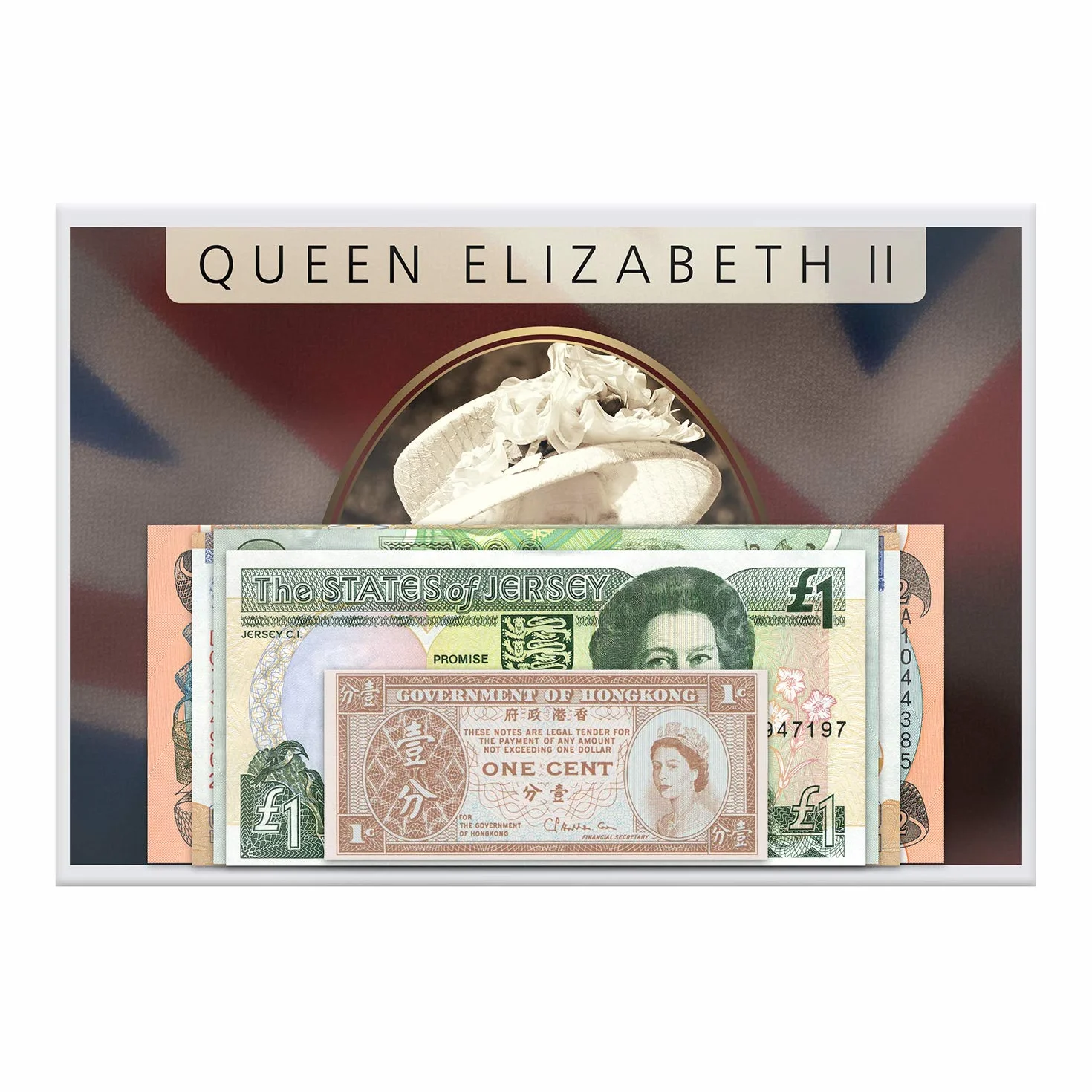 Autentyczna, oryginalna, kolekcjonerska, rzadka kolekcja banknotów królowej Elżbiety II