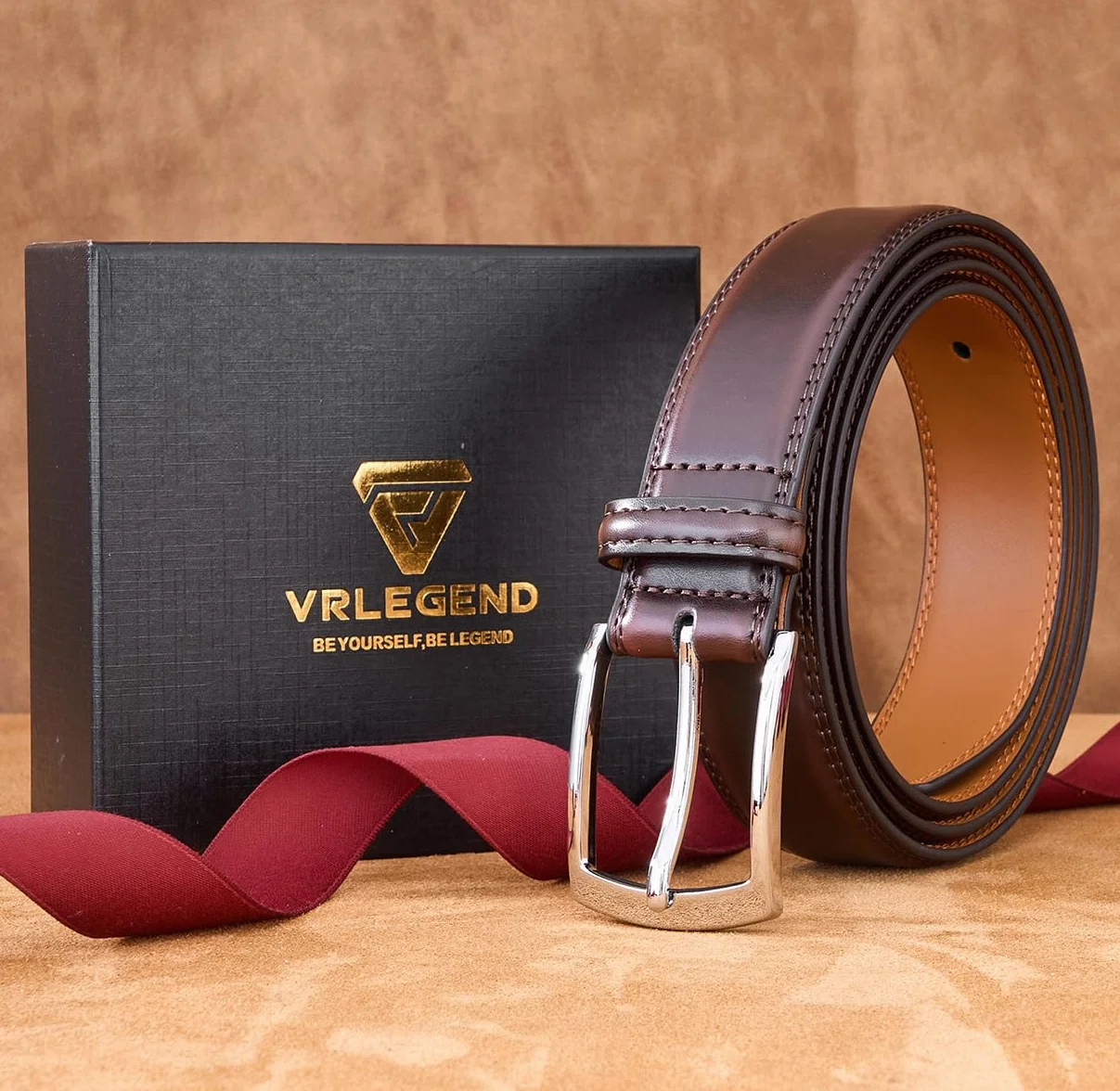 VRLEGEND Pasek Męski Skórzany ze Skóry Męskie Paski Duży Rozmiar Mężczyzn Dżins Garnitur Jeans Strój Formalny 35MM z Pudełkiem na Prezenty