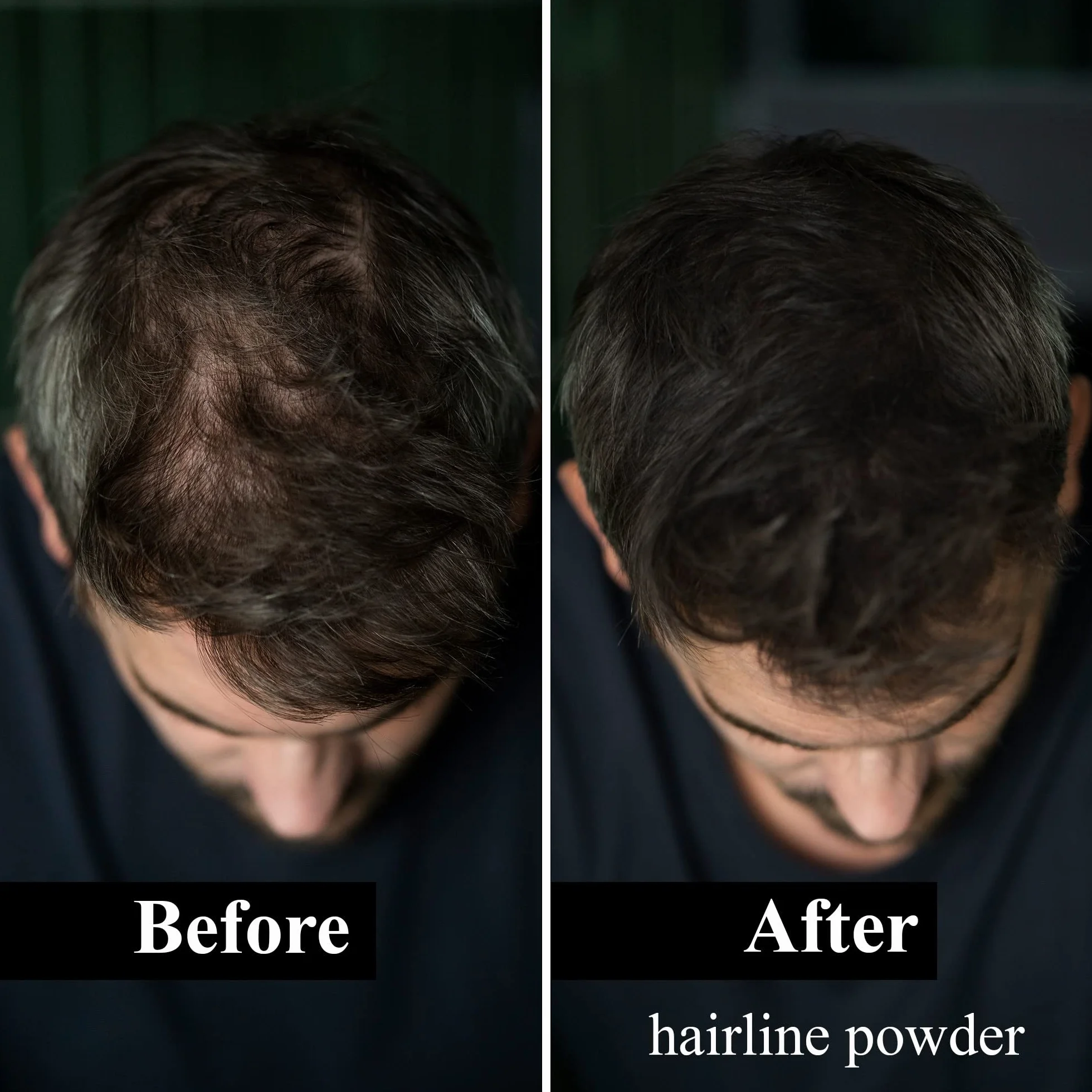 LEON MIGUEL Puder do nasady – wodoodporny puder Hairline Powder jako idealny korektor do zakrywania nasady, niewidoczny makijaż włosów do zagęszczania włosów (czarny, Hairline Powder)