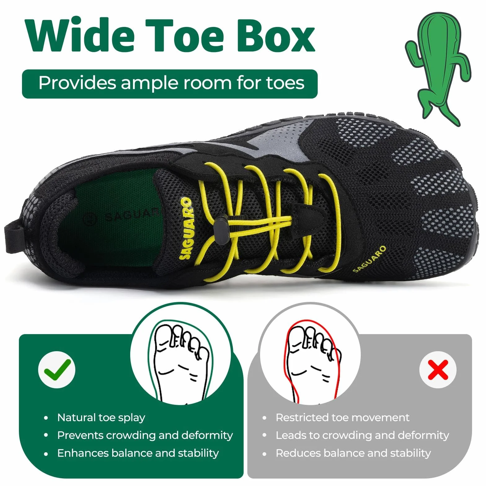 SAGUARO Buty barefoot, na szlak, mężczyźni, kobiety, oddychające, antypoślizgowe, buty minimalistyczne