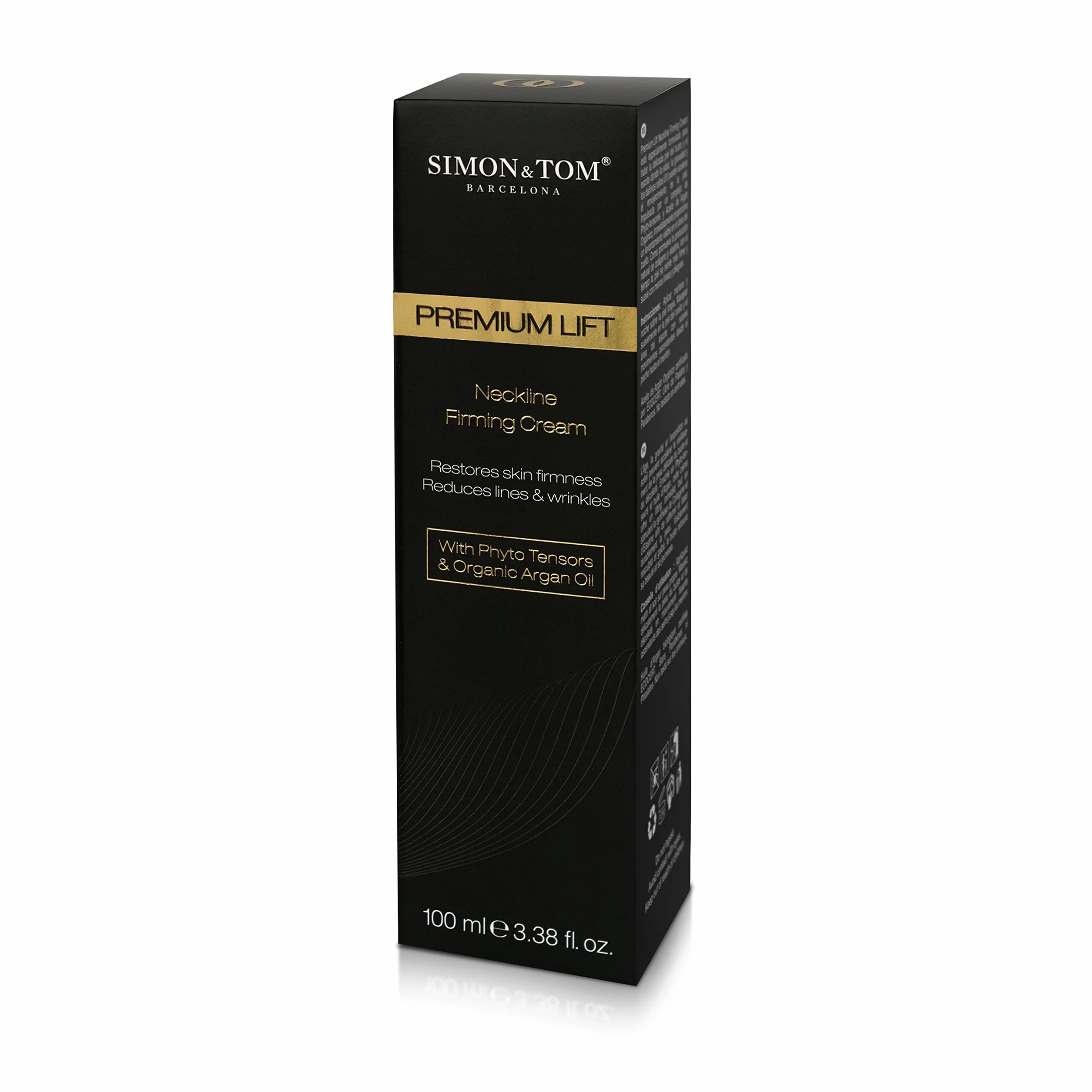 Simon&Tom Premium Lift Neckline Firming Cream Anti-Aging ujędrniający krem na szyję, nawilżający, liftingujący, kwas hialuronowy i czujniki fito, 100 ml