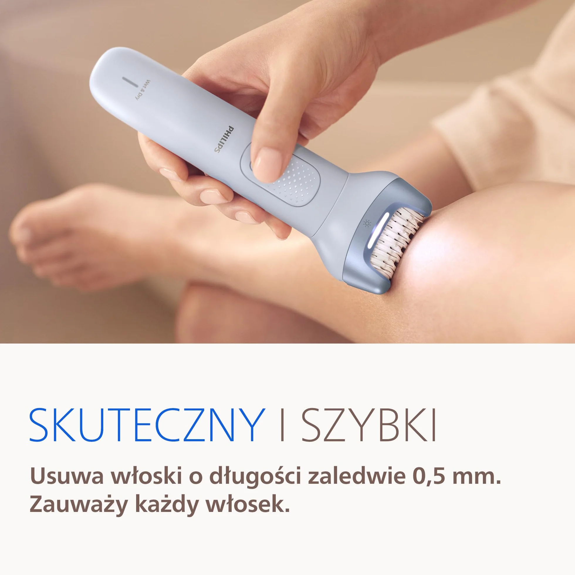 Philips Depilator z serii 8000 – bezprzewodowy depilator do użytku na mokro i na sucho, technologia ProGuide, 5 akcesoriów w zestawie, czas pracy do 60 minut, model BRE709/00