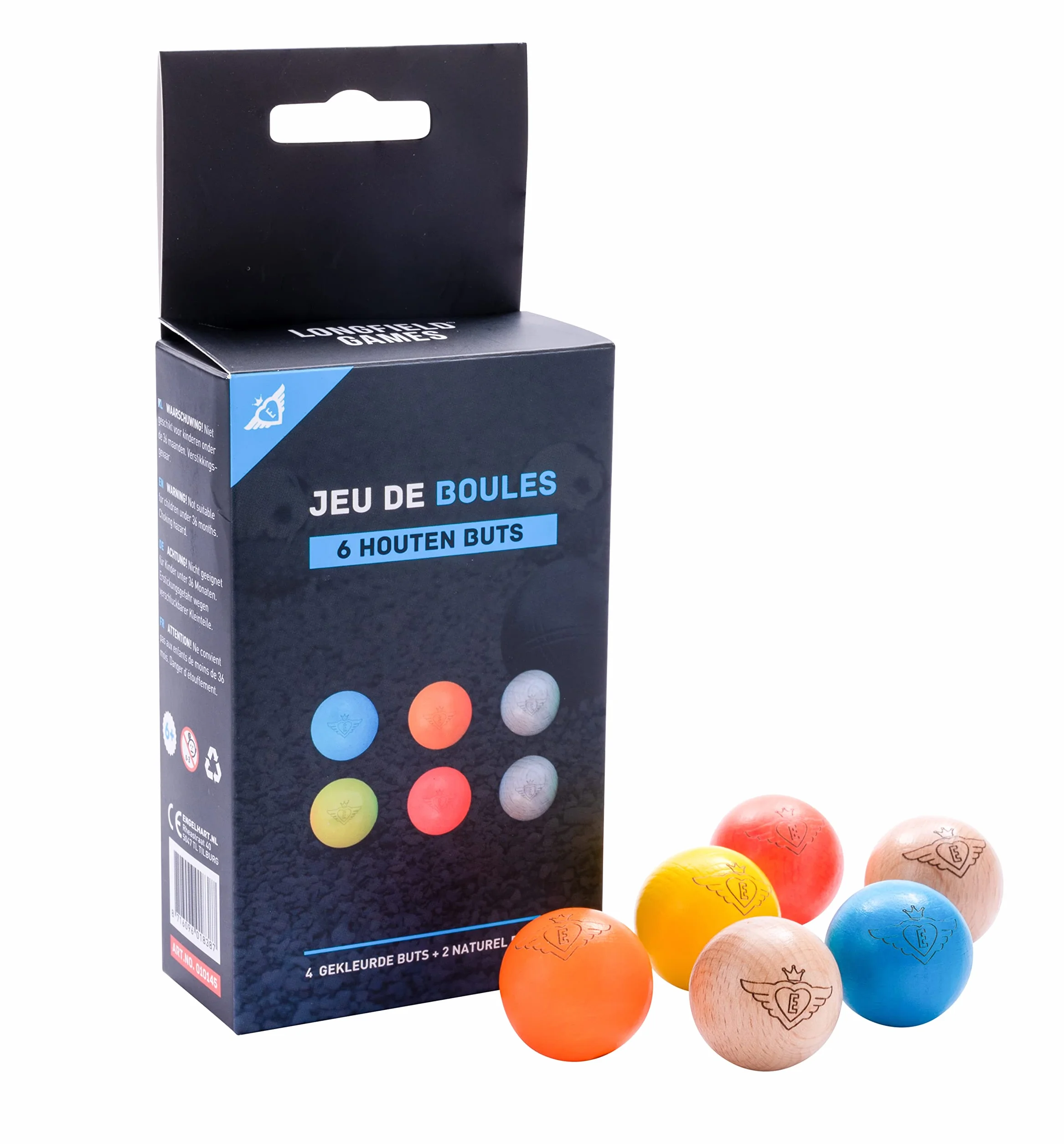 Kulka Docelowa Petanque Ø 30 mm – Oficjalny Standard Turniejowy – Drewniana Świnka do Gry w Bule – 6/12 / 24 Szt – Profesjonalne Akcesoria – Engelhart