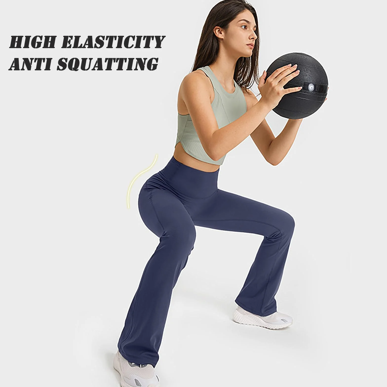 Damskie spodnie do jogi spodnie z wysokim stanem Legginsy sportowe Push Up Fared Legginsy damskie siłownia fitness taniec na co dzień
