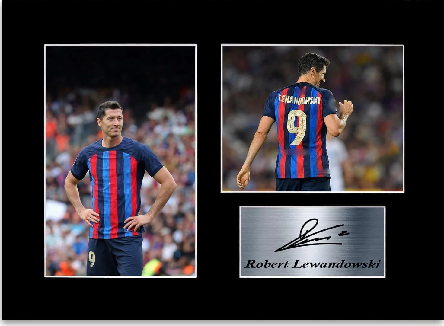 Robert Lewandowski Barcelona gracz A4 drukowany podpisany autograf zdjęcie uchwyt prezentowy prezent