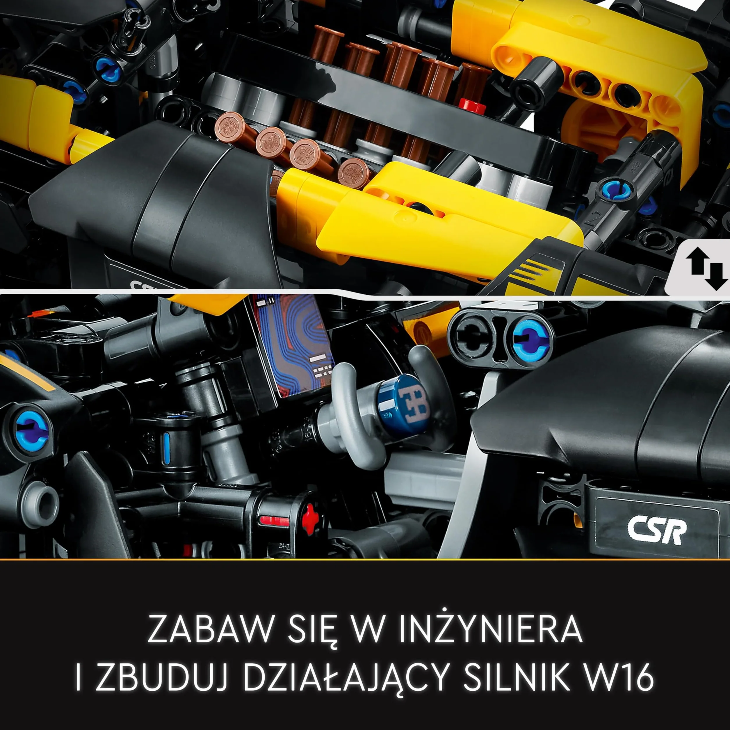 LEGO Technic Bolid Bugatti Wyścigówka z Klocków, Kreatywne Zabawki Inżynieryjne, Kultowy Samochód Sportowy do Budowania z Klocków dla Kolekcjonerów, Pomysł na Prezent dla Dziecka, 42151