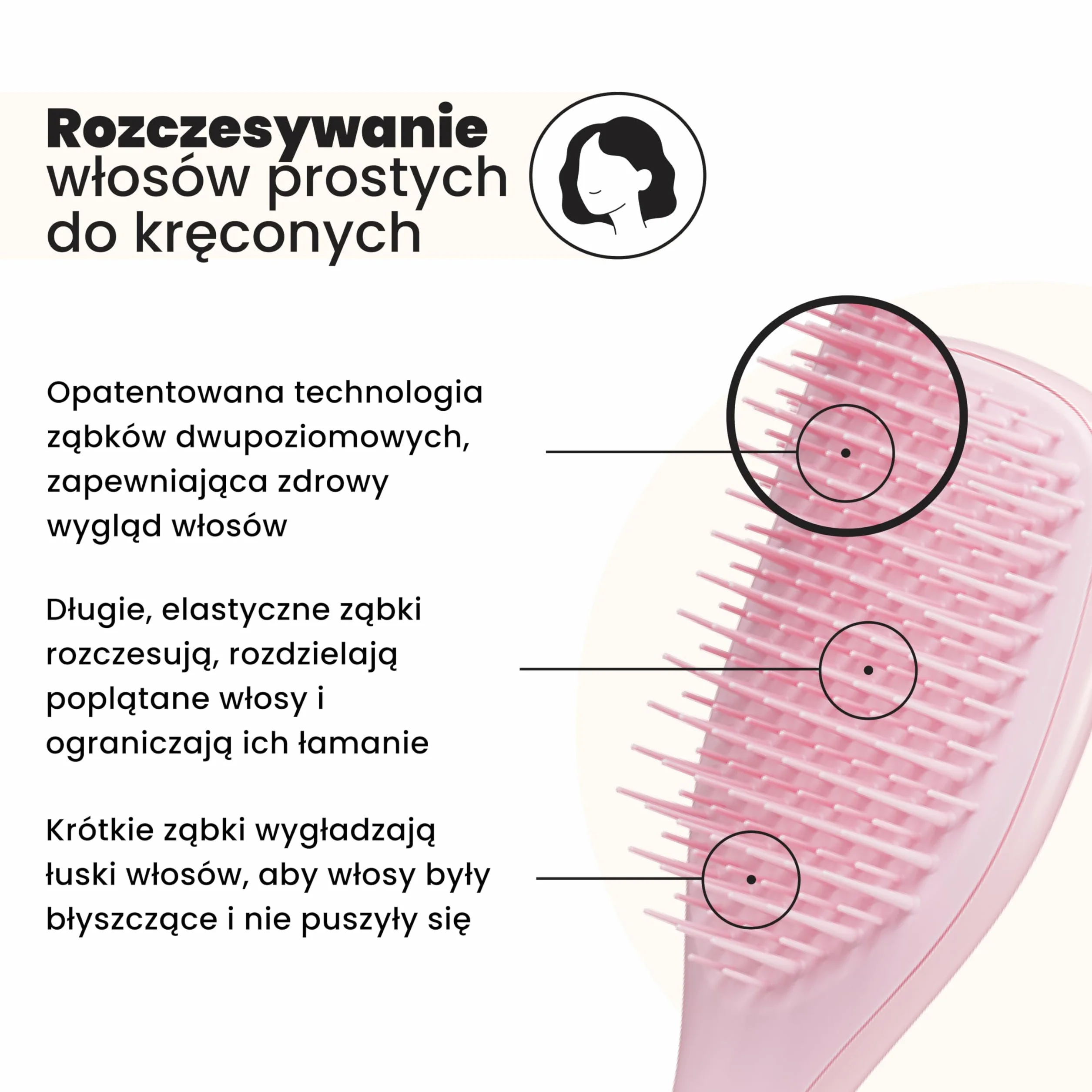 Tangle Teezer Mini Ultimate Detangler - do włosów mokrych i suchych - szczotka do rozczesywania do wszystkich rodzajów włosów - idealna szczotka dla dzieci i w podróży - Milenijny róż