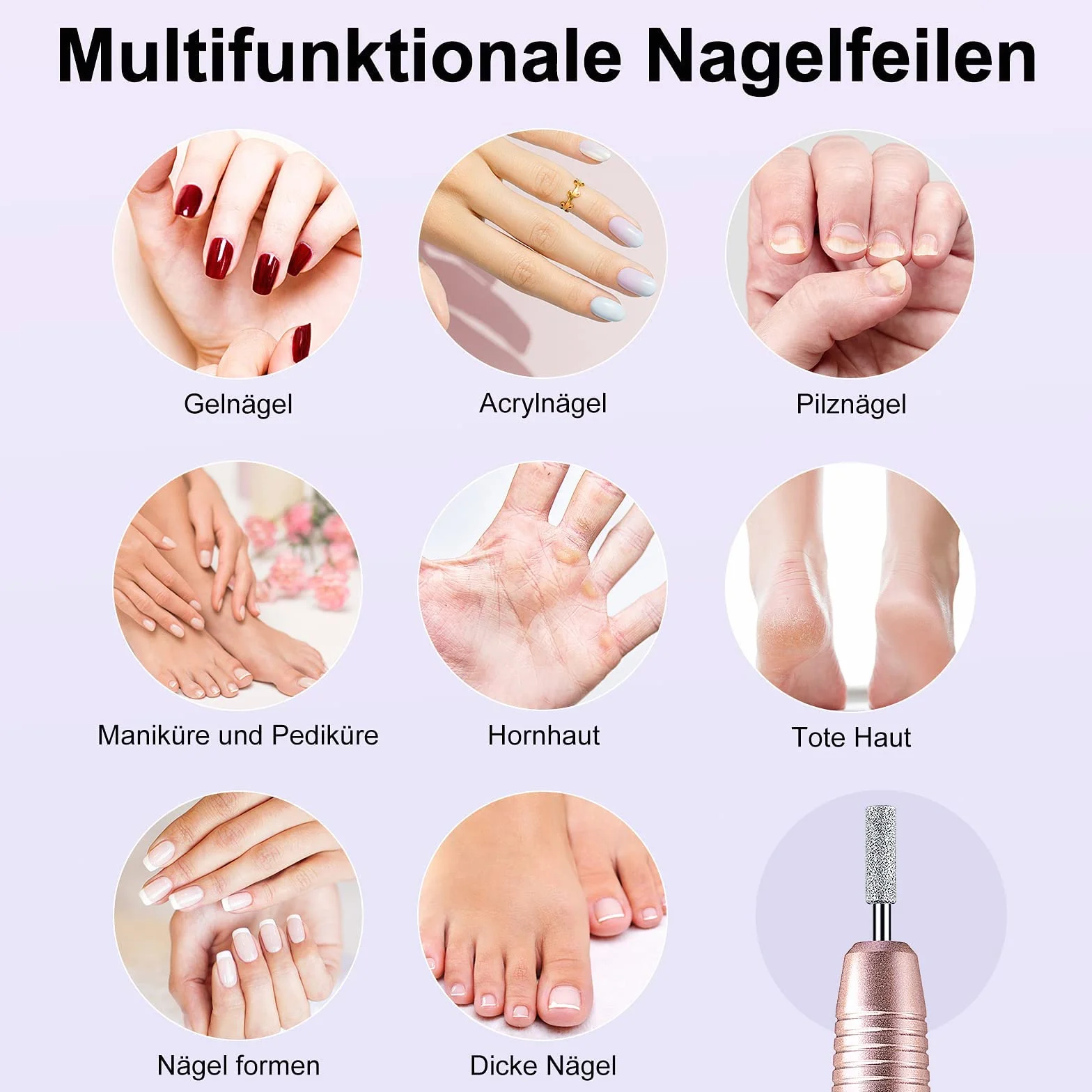 Bezprzewodowa frezarka do paznokci 11 w 1, zestaw do manicure i pedicure, elektryczny pilnik do paznokci żelowych i akrylowych