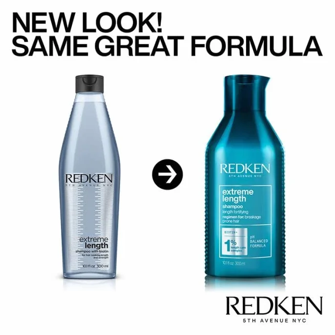 Redken Zestaw do pielęgnacji długich i mocnych włosów, zapobiegający łamaniu włosów, z biotyną, ekstremalna długość, 300 ml i odżywka 300 ml