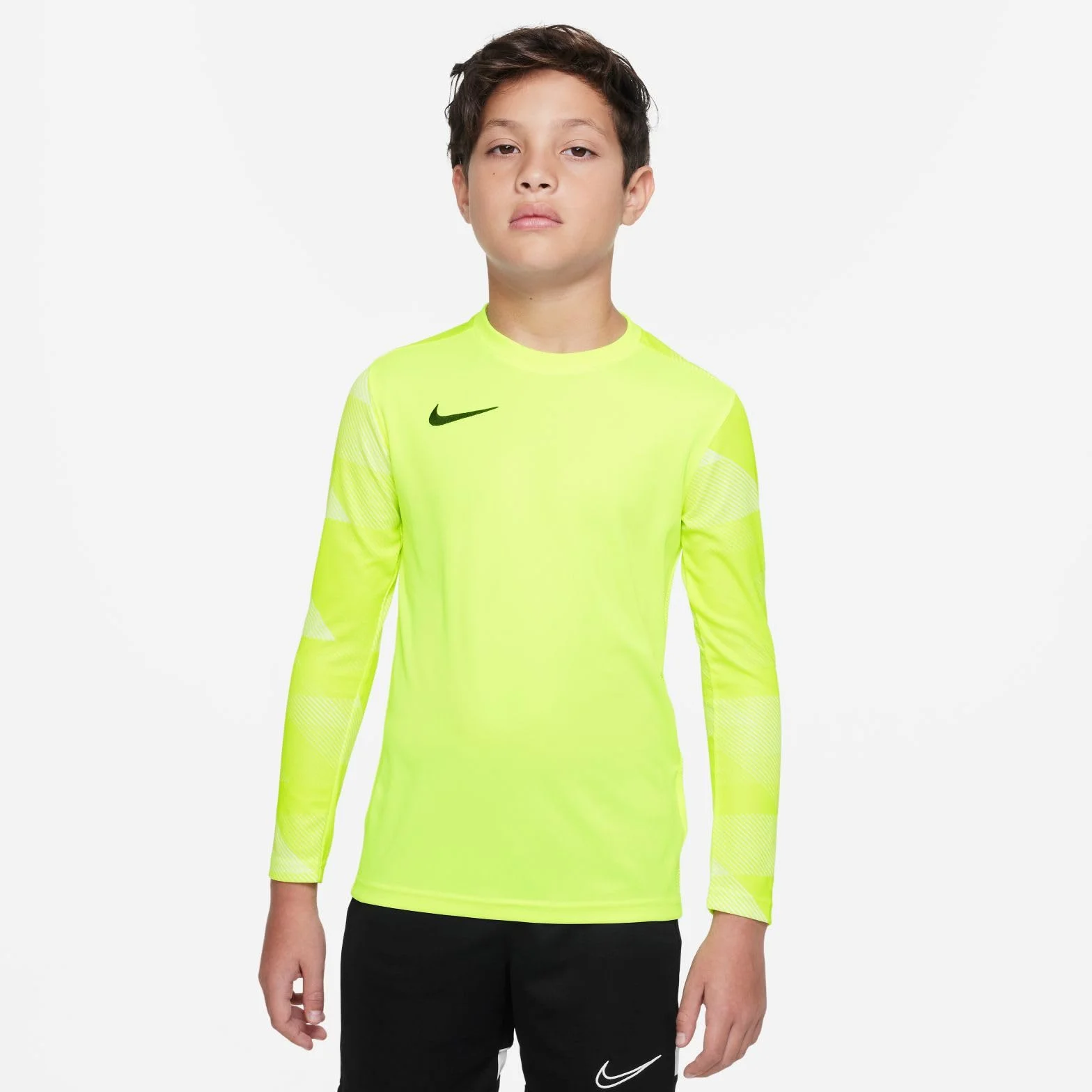 Nike chłopięcy Y NK DRY PARK IV JSY LS GK koszulka z długim rękawem, wolt/biały/(czarny), XL