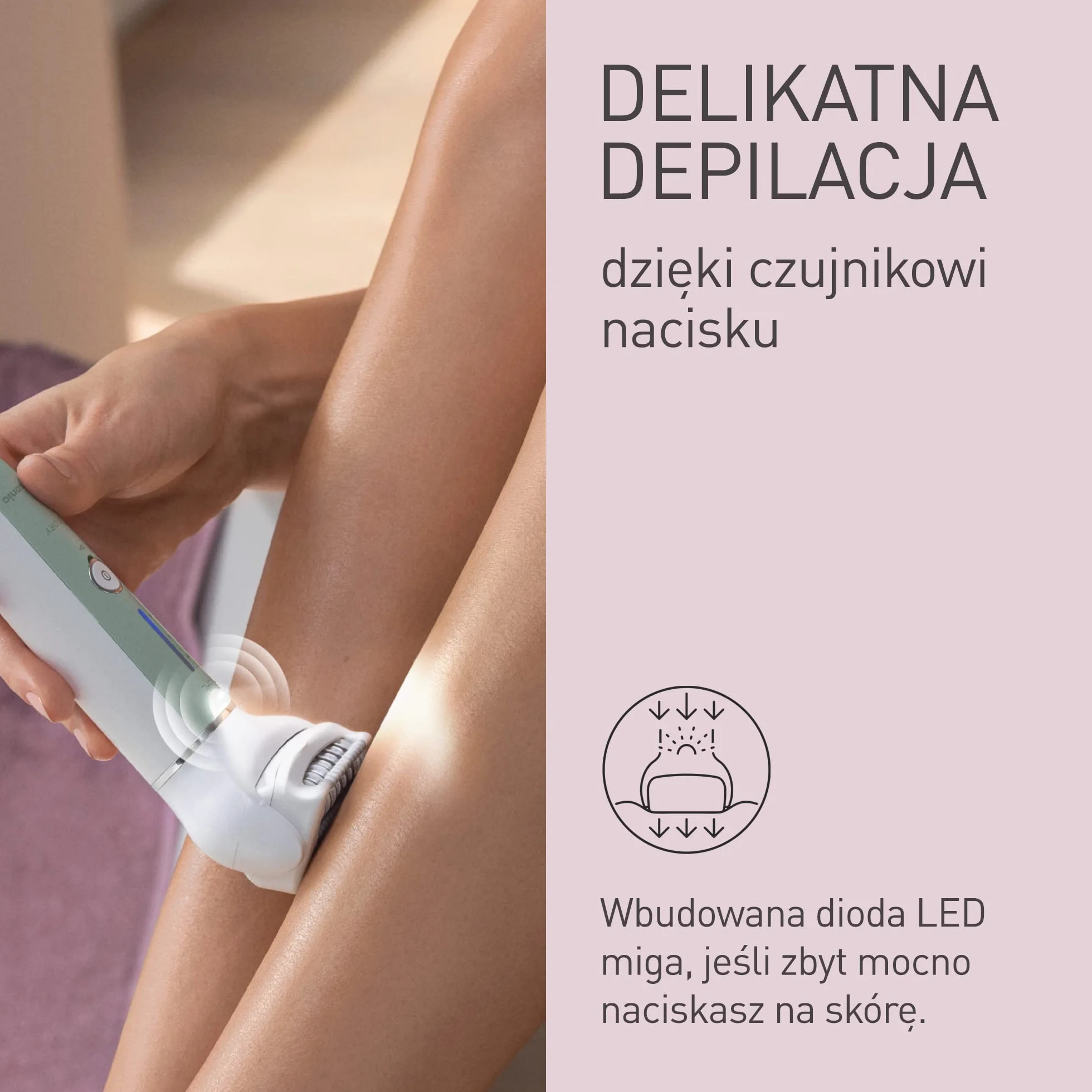 Panasonic ES-EY70-G503 Depilator mokry i suchy, podwójny dysk z 60 pincetami, elastyczna głowica obrotowa 90 °, 3 ustawienia prędkości i światło LED, czas pracy 30 minut, pielęgnacja stóp.