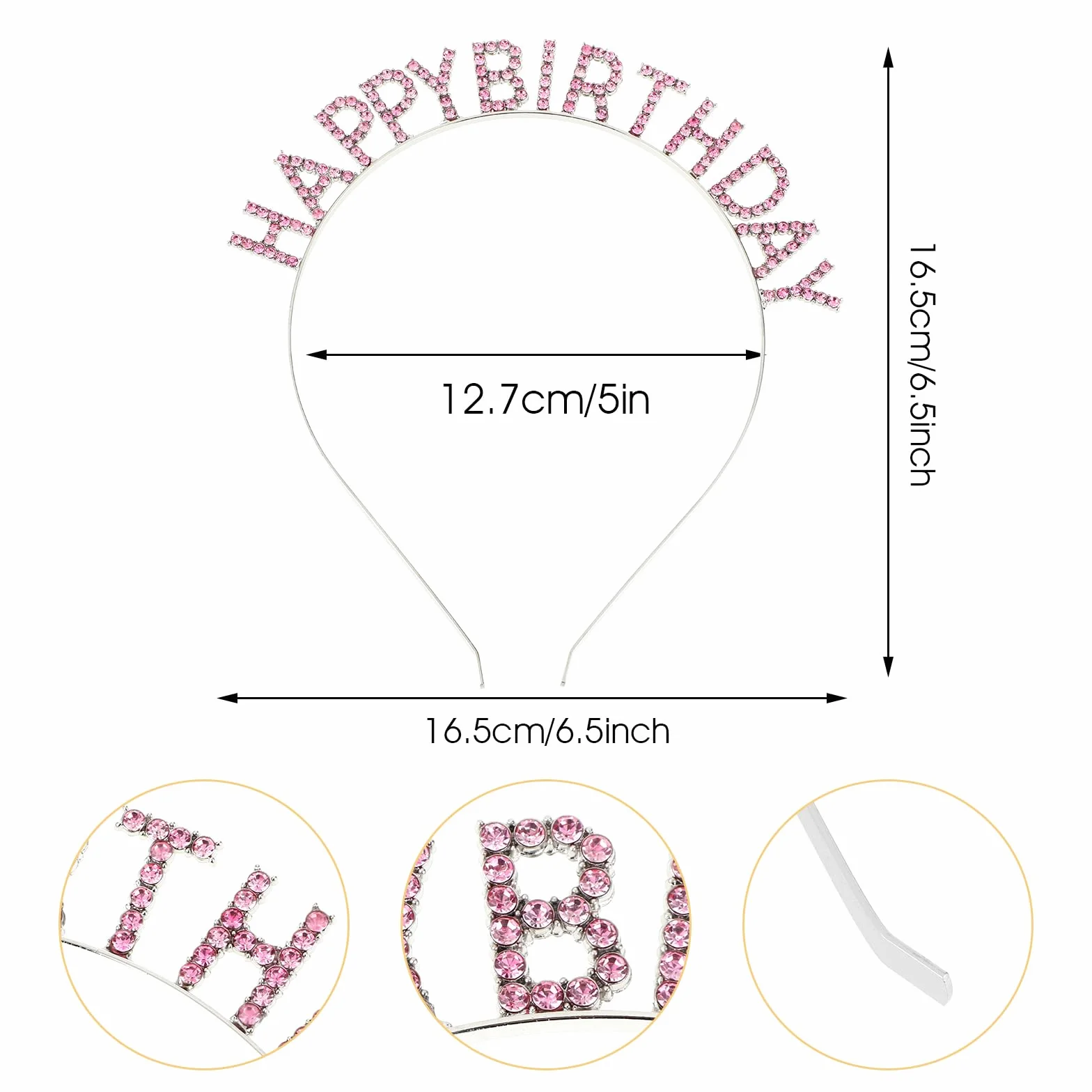Jeffdad Urodzinowa opaska na głowę dla dziewczynki urodziny korona tiara dla kobiet 'Happy Birthday' akcesoria dla kobiet dziewczyn przyjęcie urodzinowe dekoracje