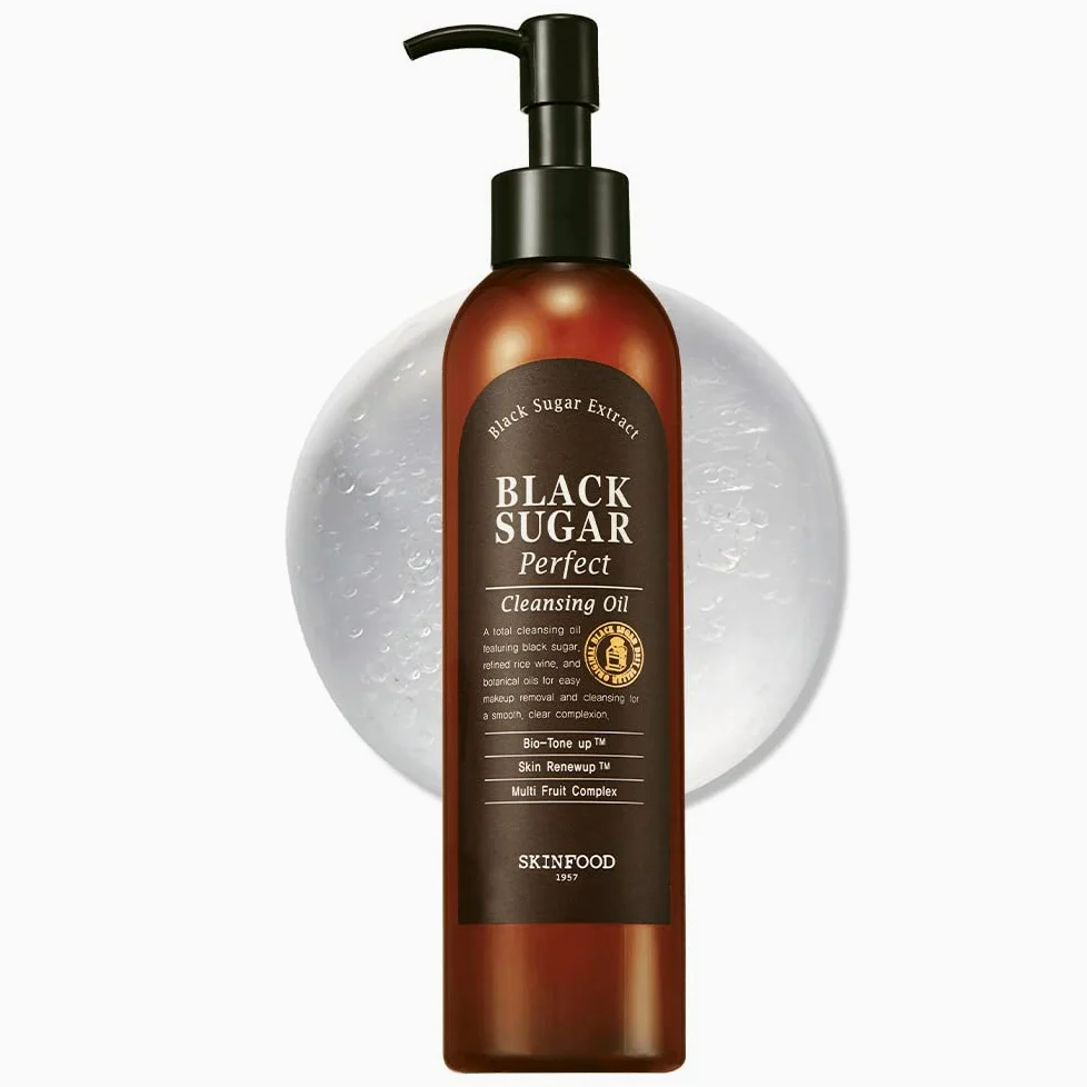 SKIN FOOD Olejek do oczyszczania twarzy z czarnego cukru i wina ryżowego do demakijażu 200 ml