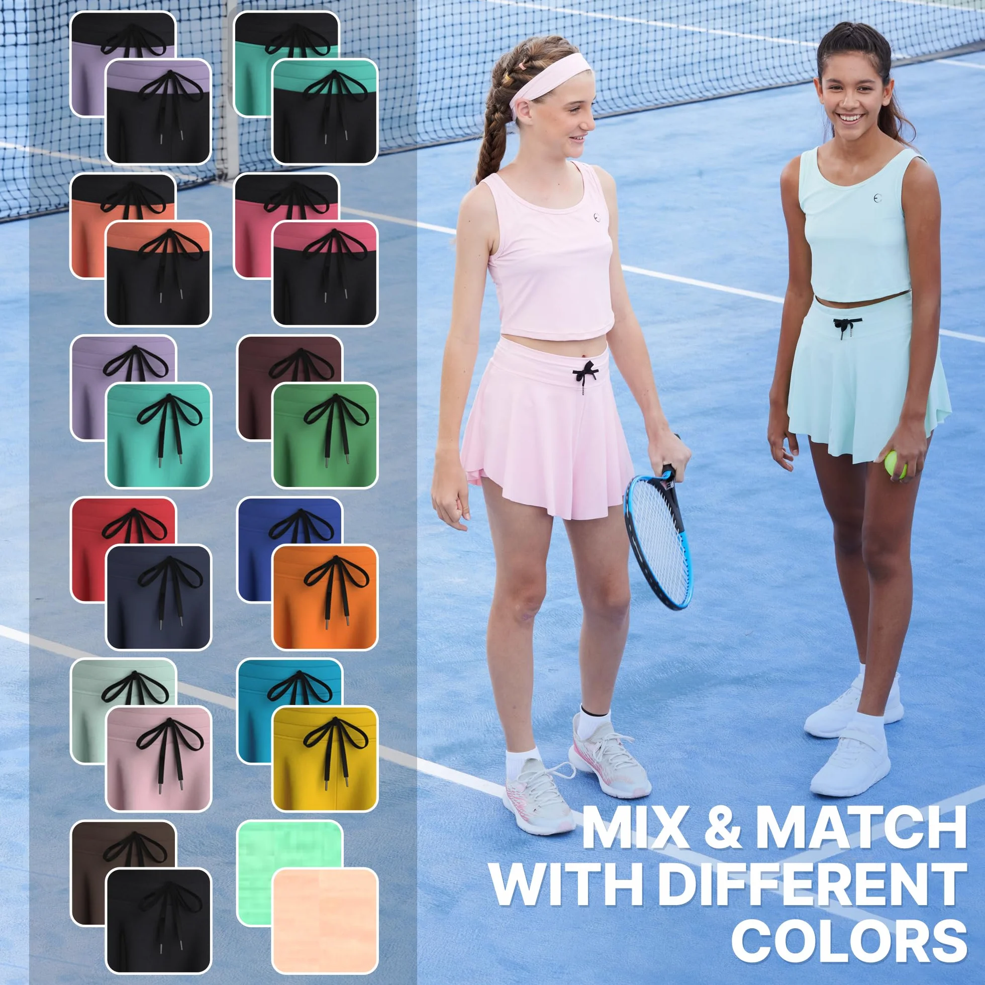Zestaw odzieży sportowej dla dziewcząt Dziewczynki Girls Butterfly Shorts Skirts & Sleeveless Tops (5 w zestawie)