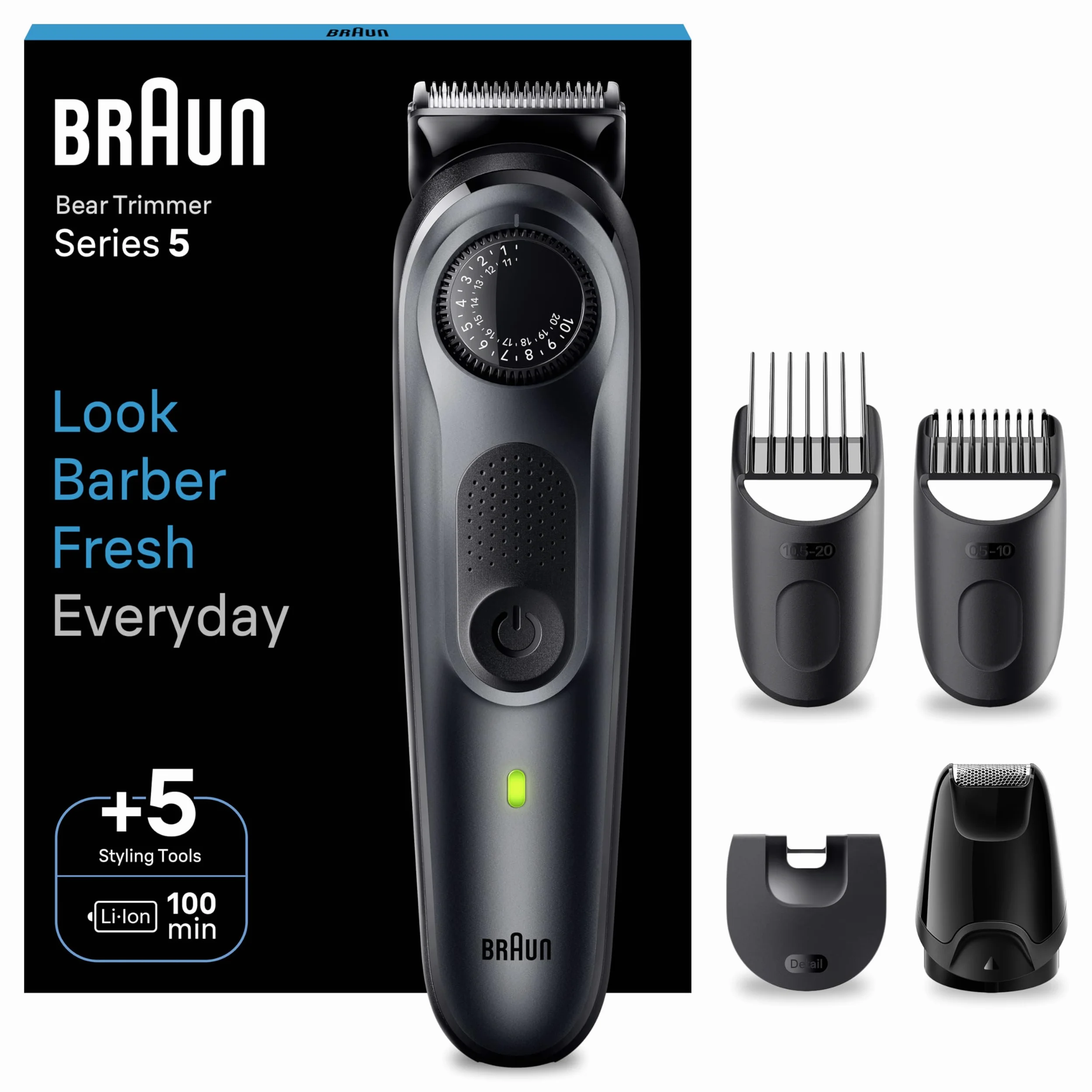 Braun BT5420 trymer do brody, 40 ustawień długości, bezprzewodowy, 100 minut