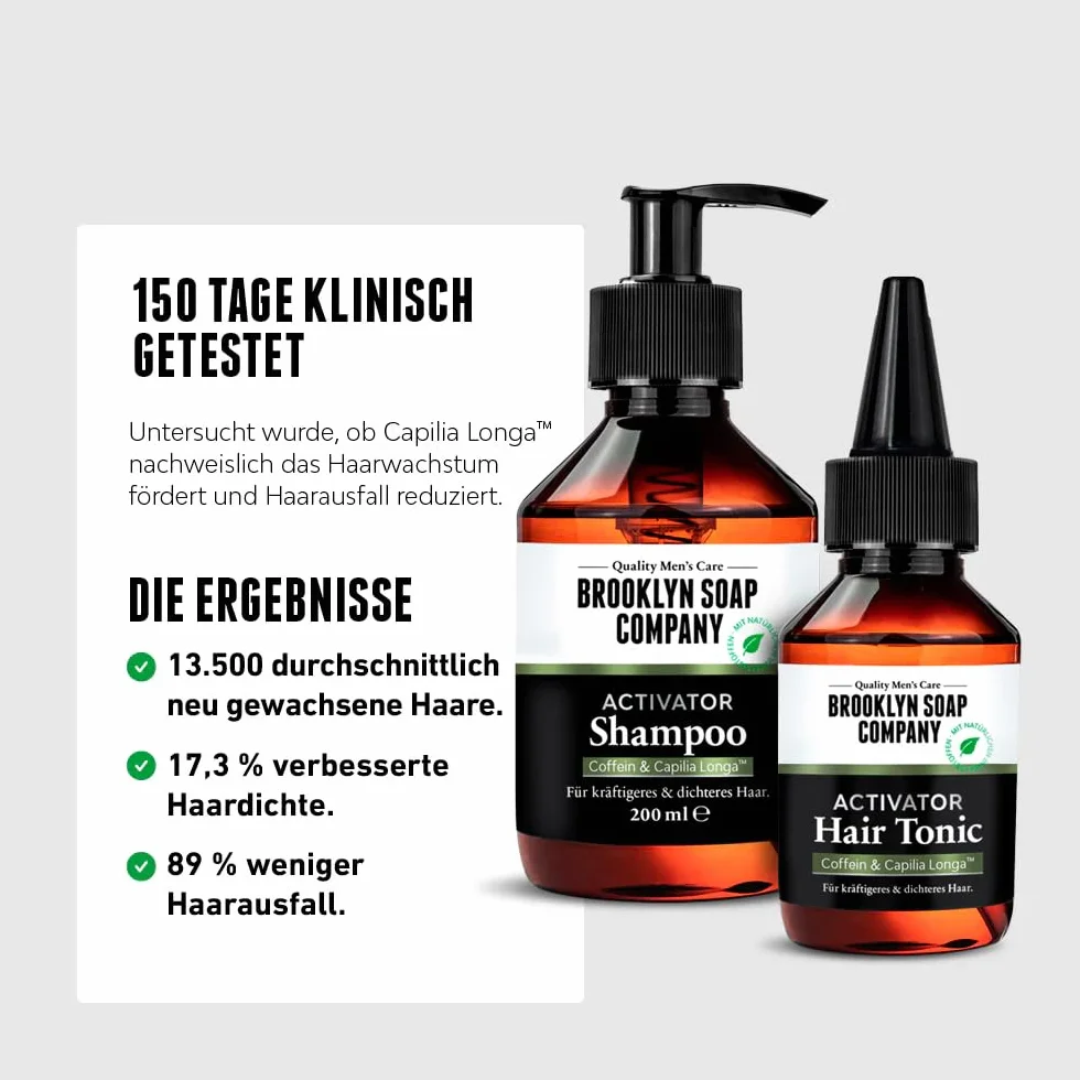 Brooklyn Soap Company Activator Hair Bundle szampon 200 ml tonik 100 ml stymuluje porost włosów