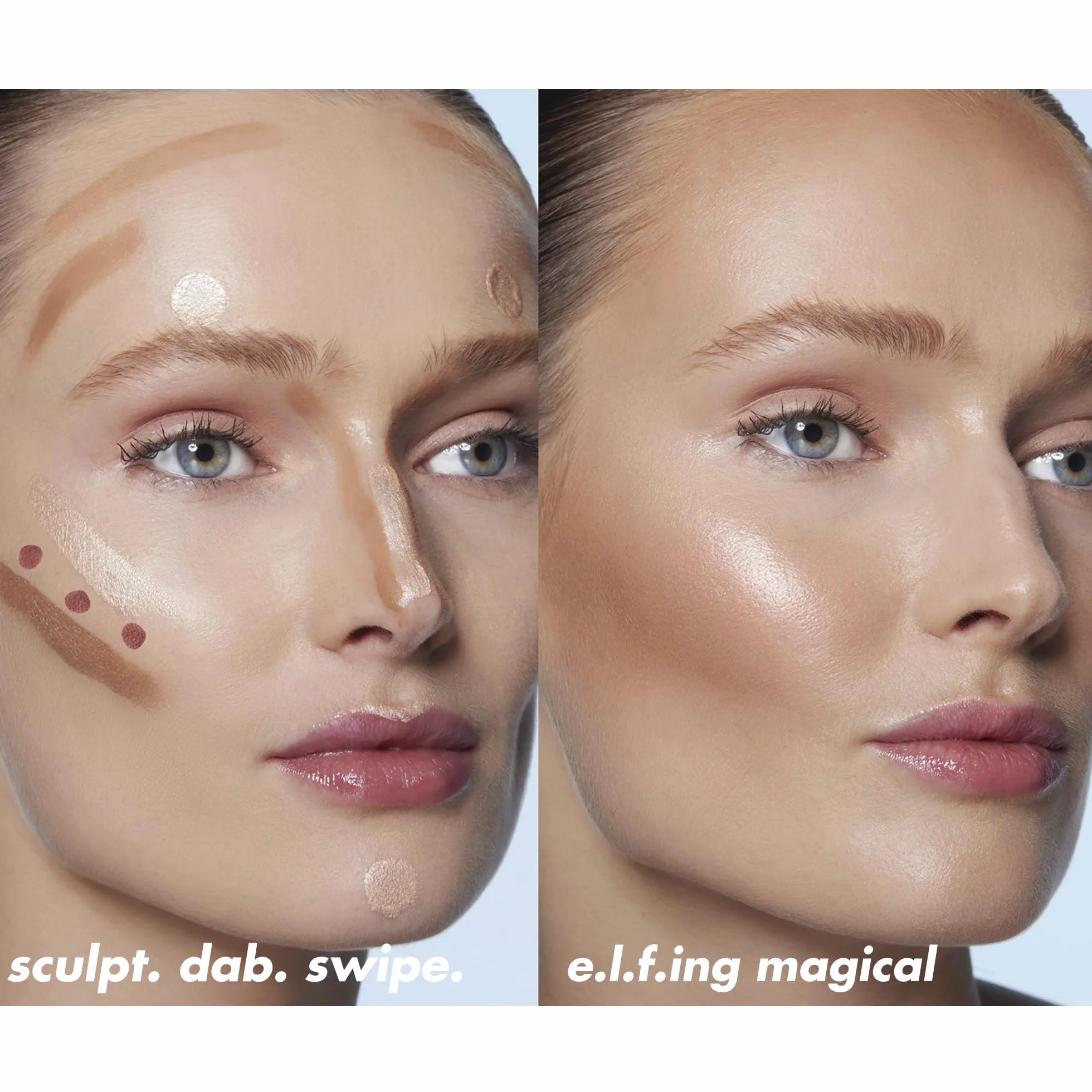 e.l.f. Halo Glow Highlight Beauty Wall, płynny rozświetlacz ścienny do błyszczącej, promiennej skóry, formuła, wegański i nietestowany na zwierzętach, szampański, 10 ml