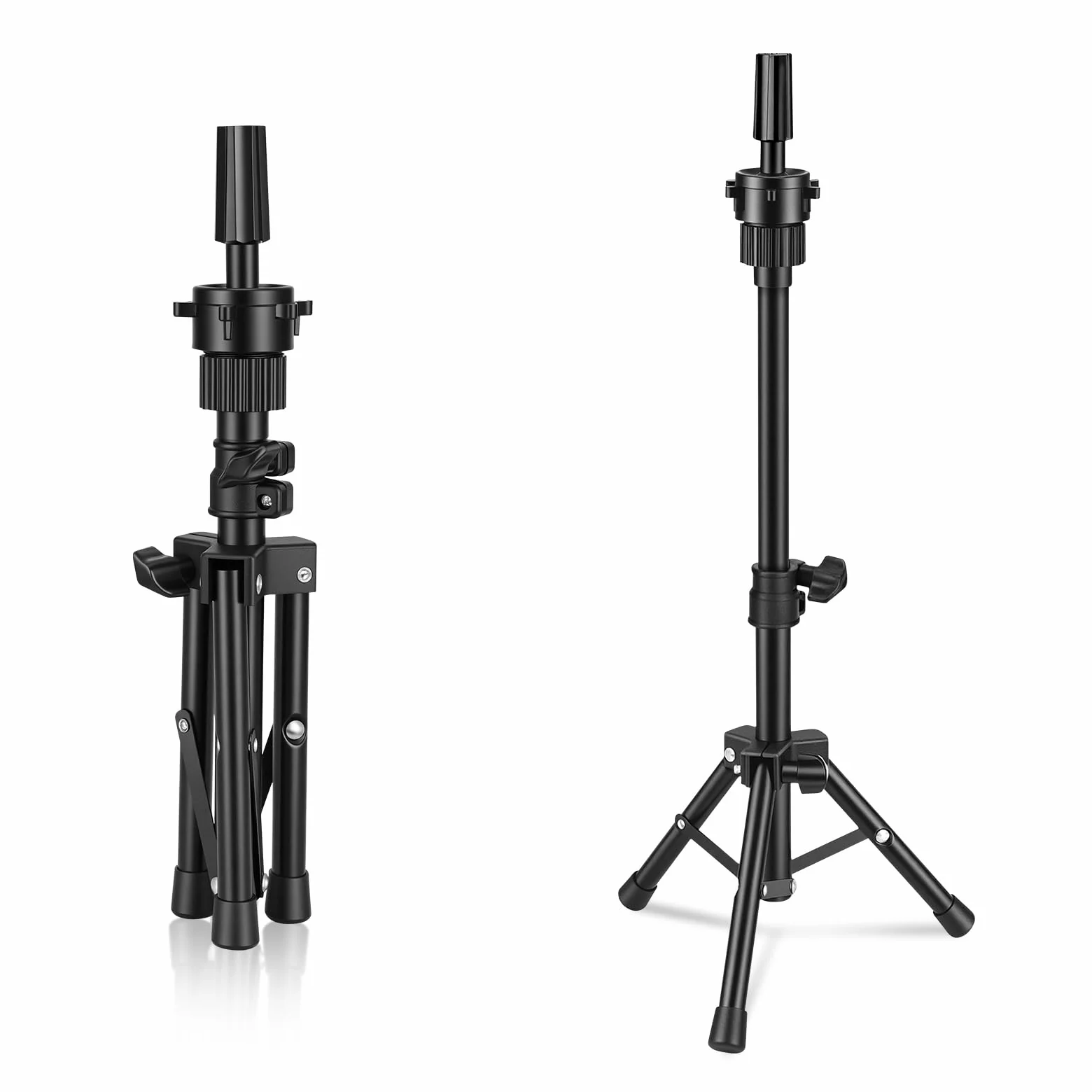 TwoWin Mały stojak na perukę 61 cm, regulowany stojak na statyw, stojak na głowę fryzjerską z antypoślizgową podstawą, głowa manekina do peruk, głowa treningowa do kosmetologii, treningu fryzjerskiego