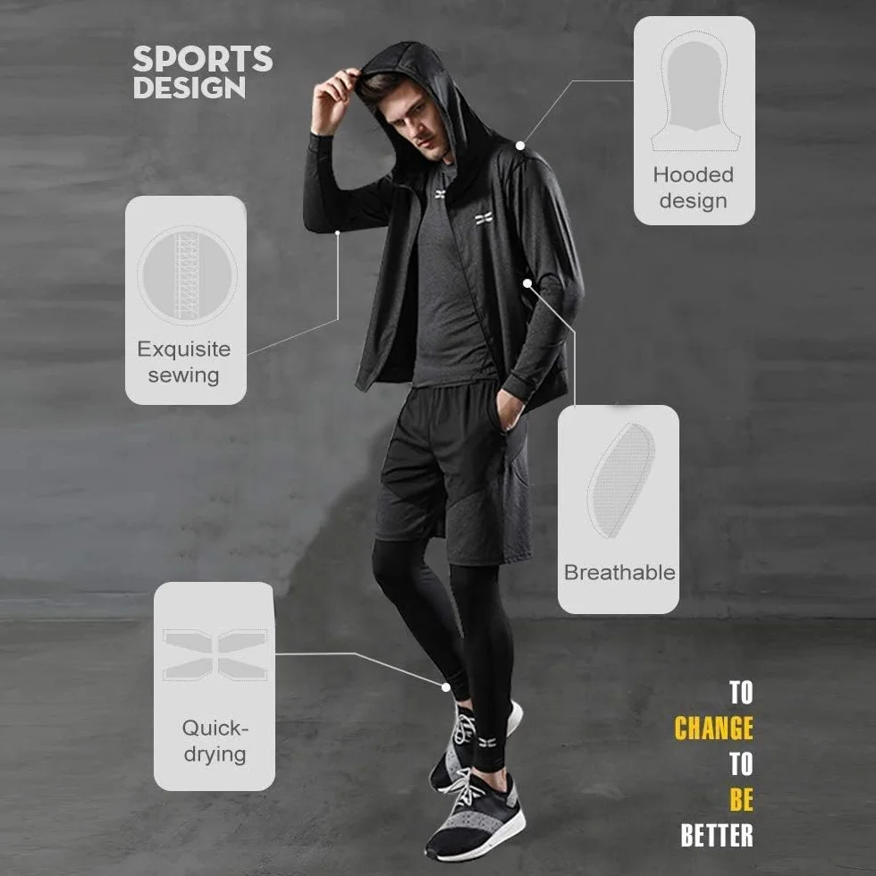 Męskie stroje gimnastyczne męskie sportowe zestaw do biegania stroje treningowe fitness