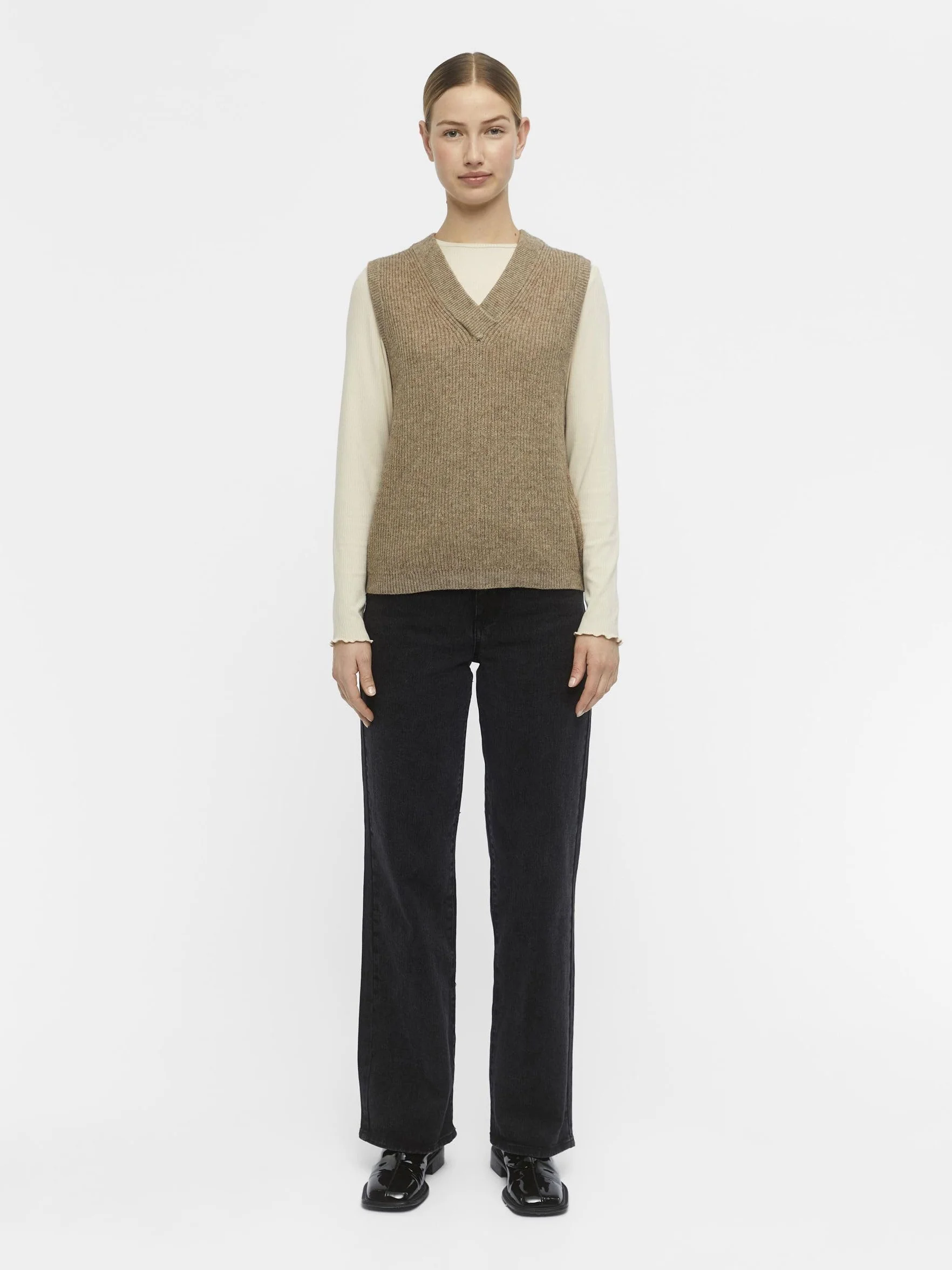 Object Kamizelko sweter Kobiety Objmalena S/L Knit Waistcoat Noos