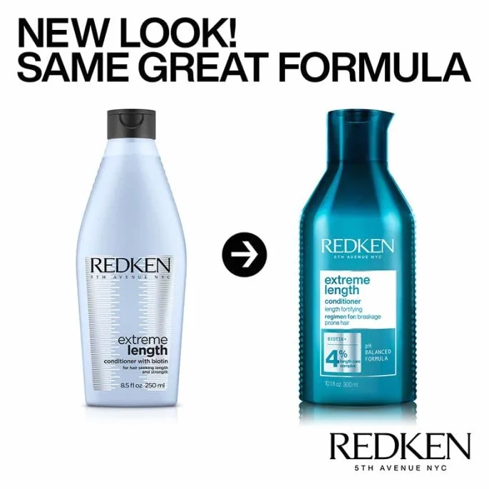 Redken Zestaw do pielęgnacji długich i mocnych włosów, zapobiegający łamaniu włosów, z biotyną, ekstremalna długość, 300 ml i odżywka 300 ml