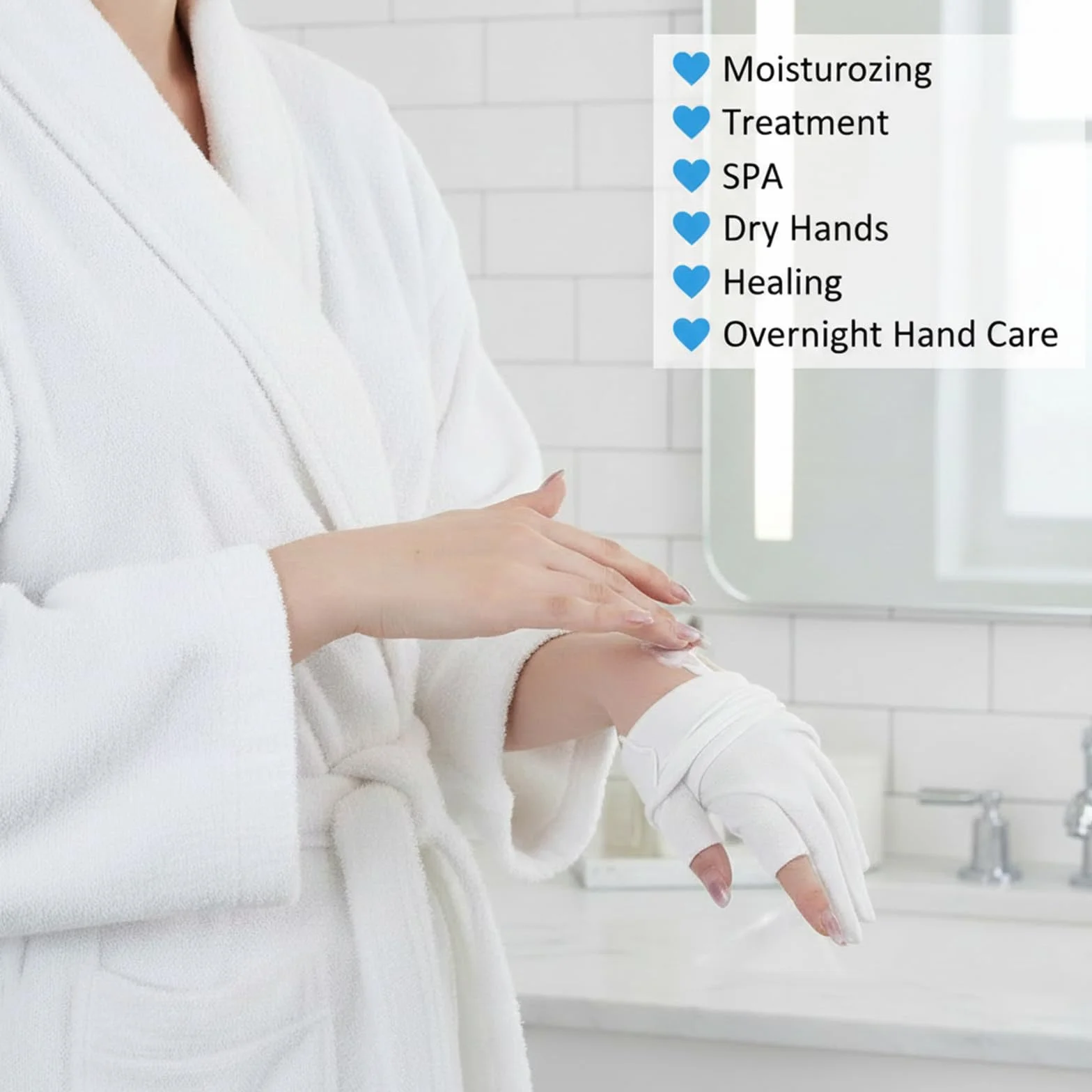 4 pary bawełnianych rękawiczek nawilżających do ekranu dotykowego rękawiczki bez palców wygodne bawełniane rękawiczki do spania w nocy rękawica do zabiegu spa dla szorstkich pękniętych suchych dłoni