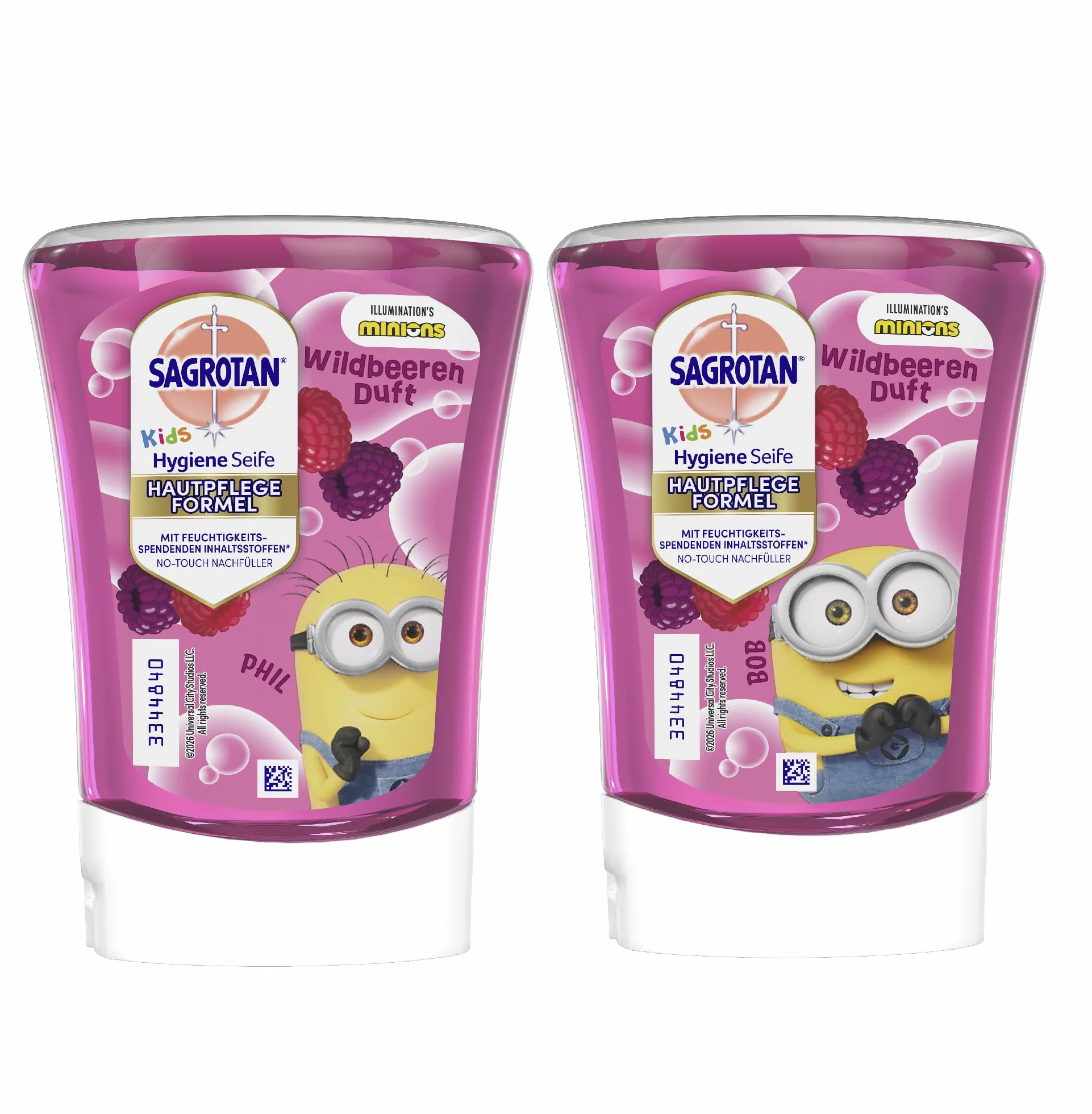 Sagrotan Kids No-Touch wkład uzupełniający z dzikich jagód – do automatycznego dozownika mydła – 5 x 250 ml mydła do rąk