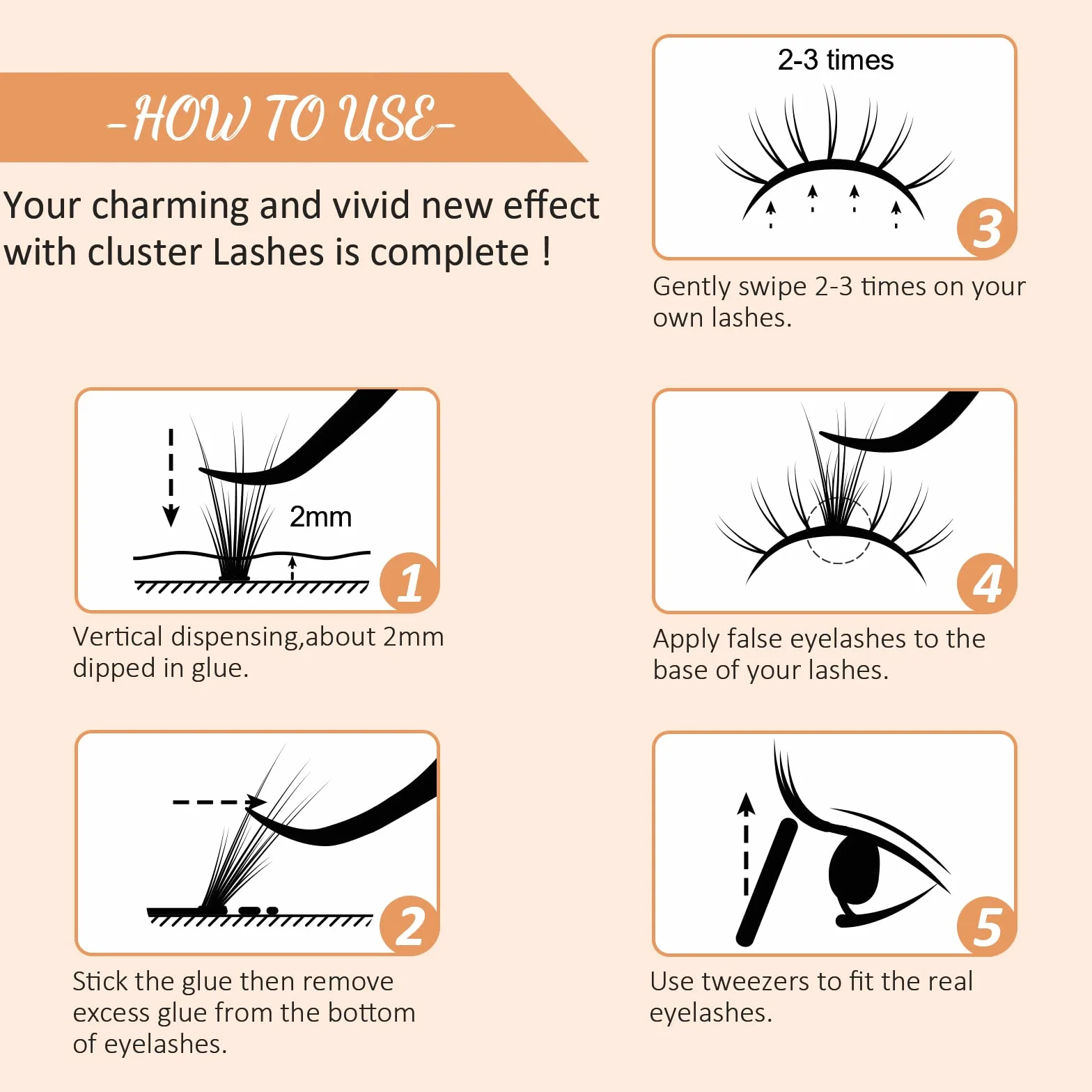 MLEN DIARY Pojedyncze rzęsy Manga Lashes Diy do przedłużania rzęs, 128 Cluster C Curl z klejem, pojedyncze, naturalne, miękkie rzęsy do użytku domowego
