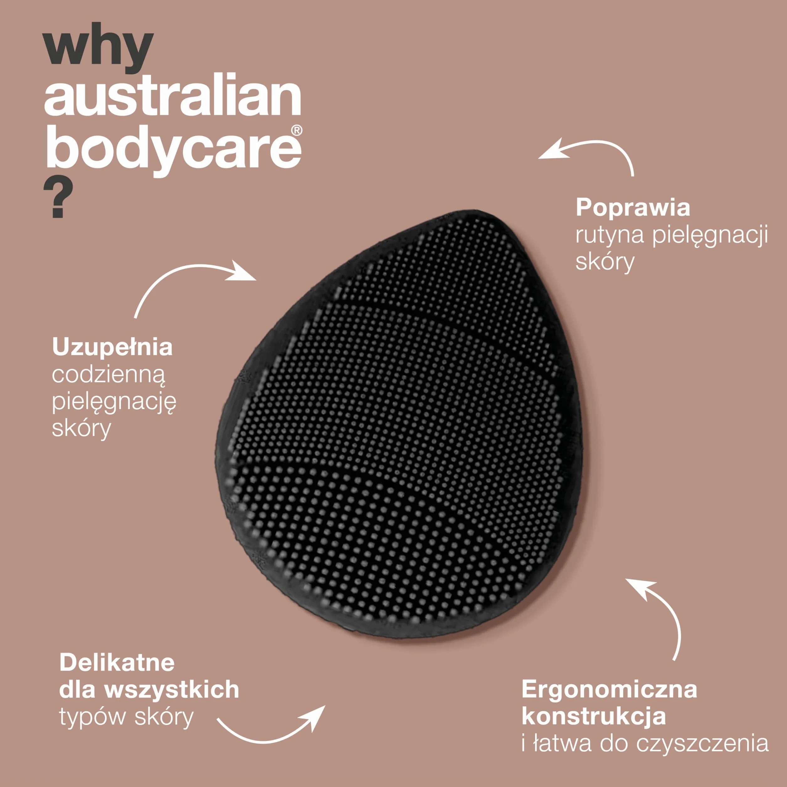 Australian Bodycare szczotka do twarzy do codziennego mycia i peelingu w przypadku trądziku, wągrów i zanieczyszczonej skóry